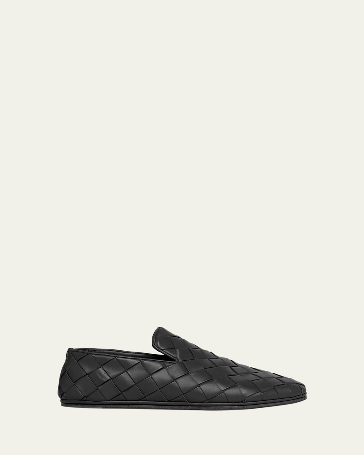 Bottega Veneta Sawyer Blue Slip-on Sneakers With Logo Detail And Intreccio Motif In Leather Man In Black