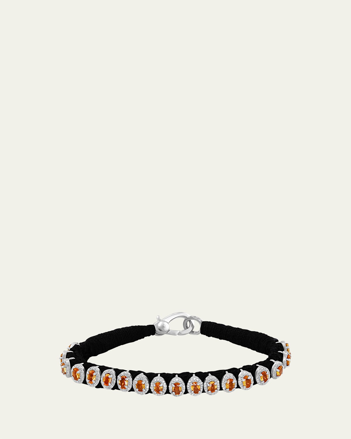 Yellow Sapphire and Diamond Halo Bracelet in 14K Gold