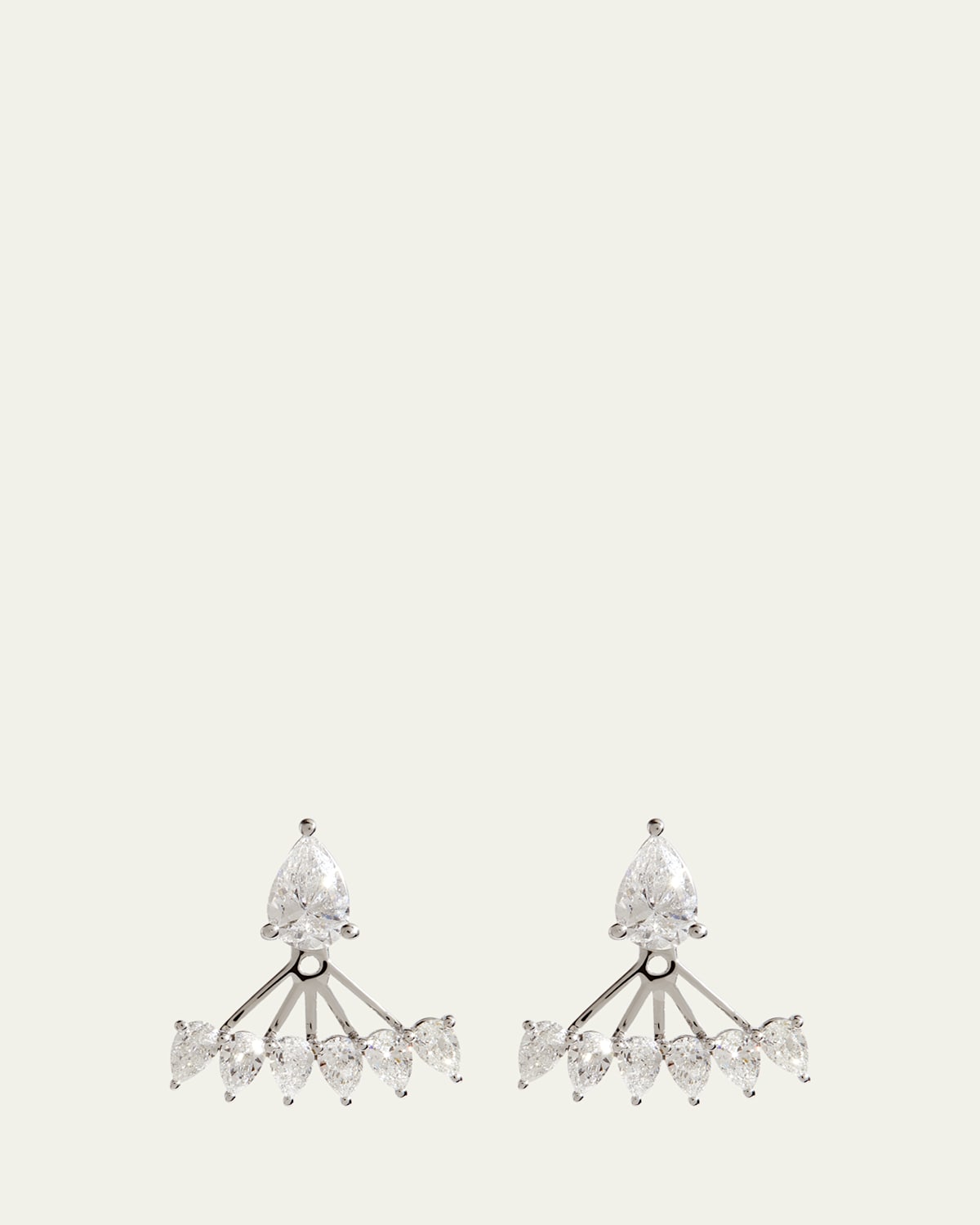 18K Link Chain Pear Lab Grown Diamond Drop Earrings