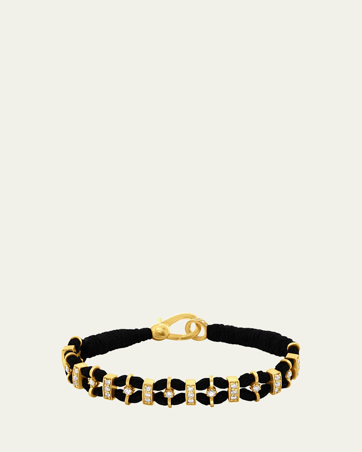 14K Yellow Gold Diamond Woven Bracelet