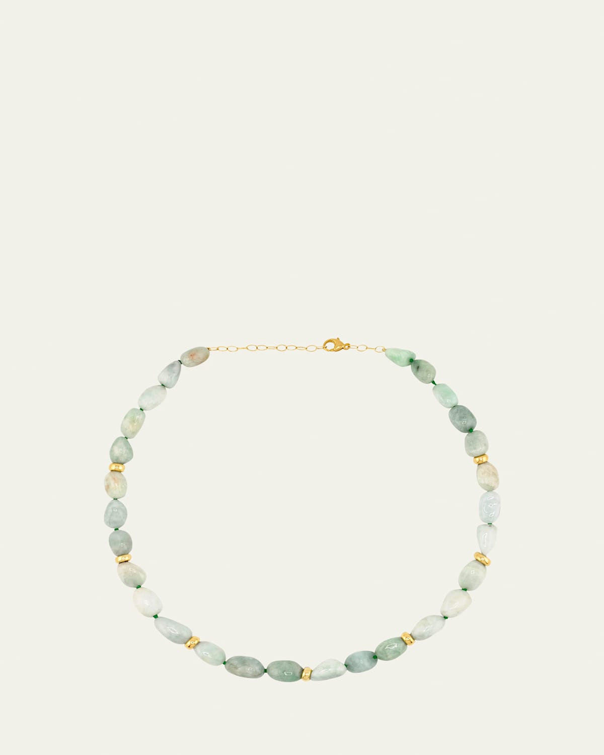 JIA JIA Jade Nugget Gold Bead Necklace