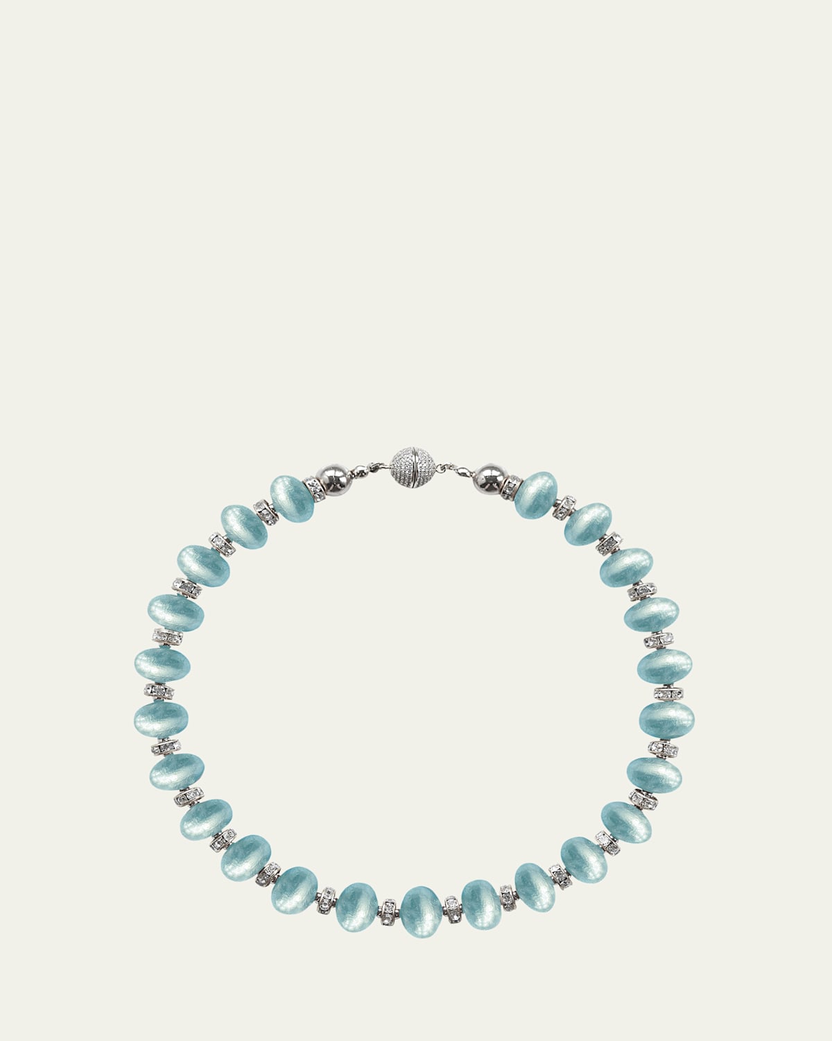 Mika Aqua Blue Necklace, 16"L