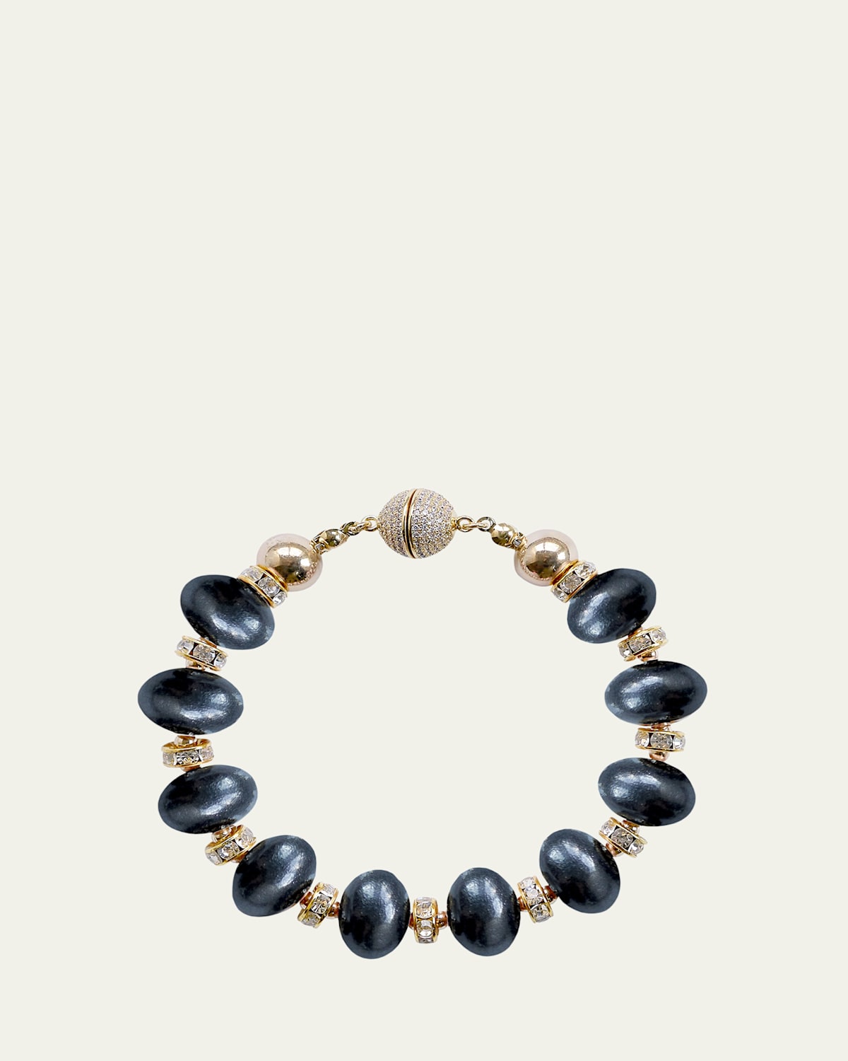 Mika Black Coral Bracelet, 8.5"L