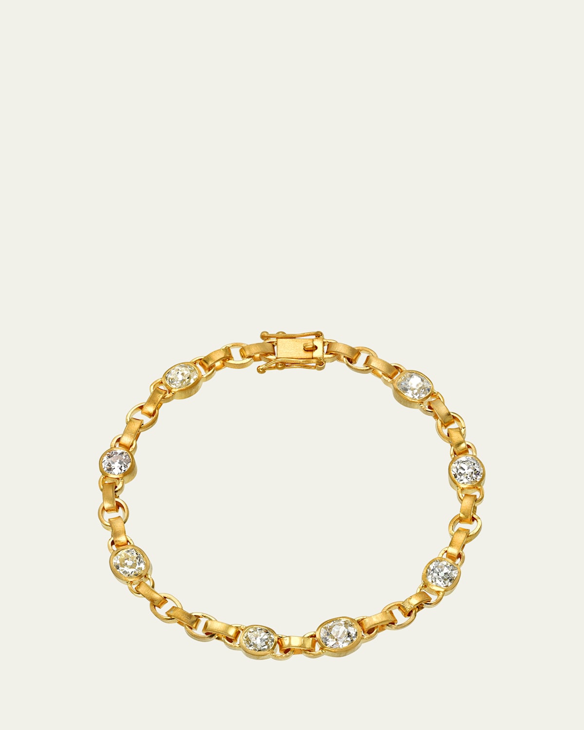 18K Yellow Gold Diamond Signature Chain Bracelet
