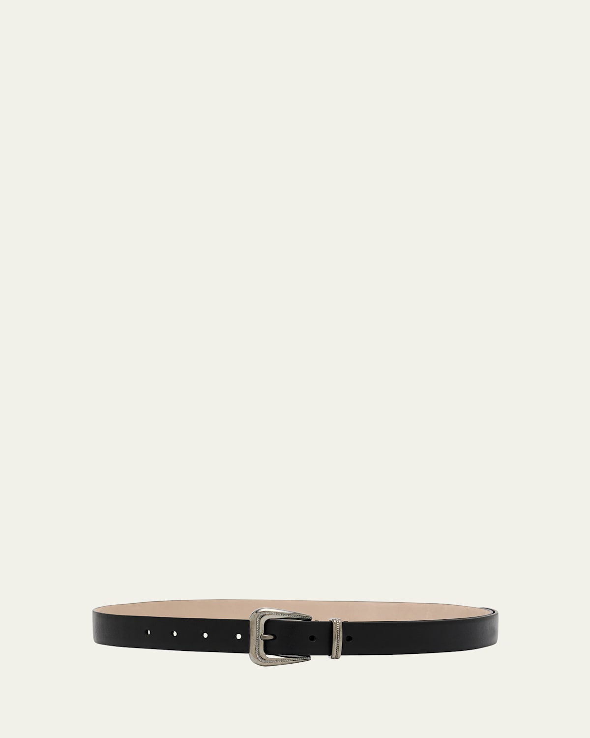 Brunello Cucinelli Calf Leather Belt In Black