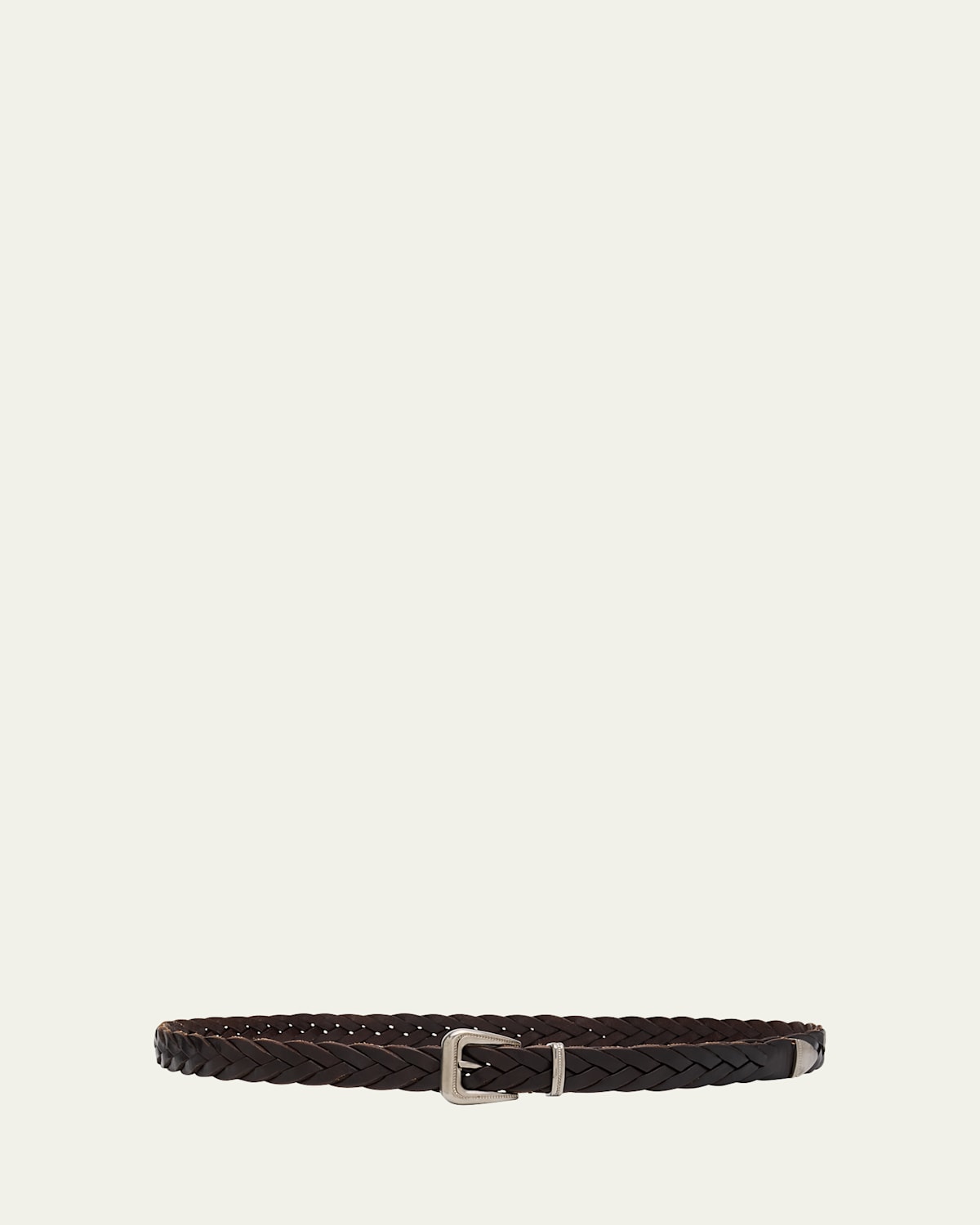 Brunello Cucinelli Braided Belt In Dark Brown