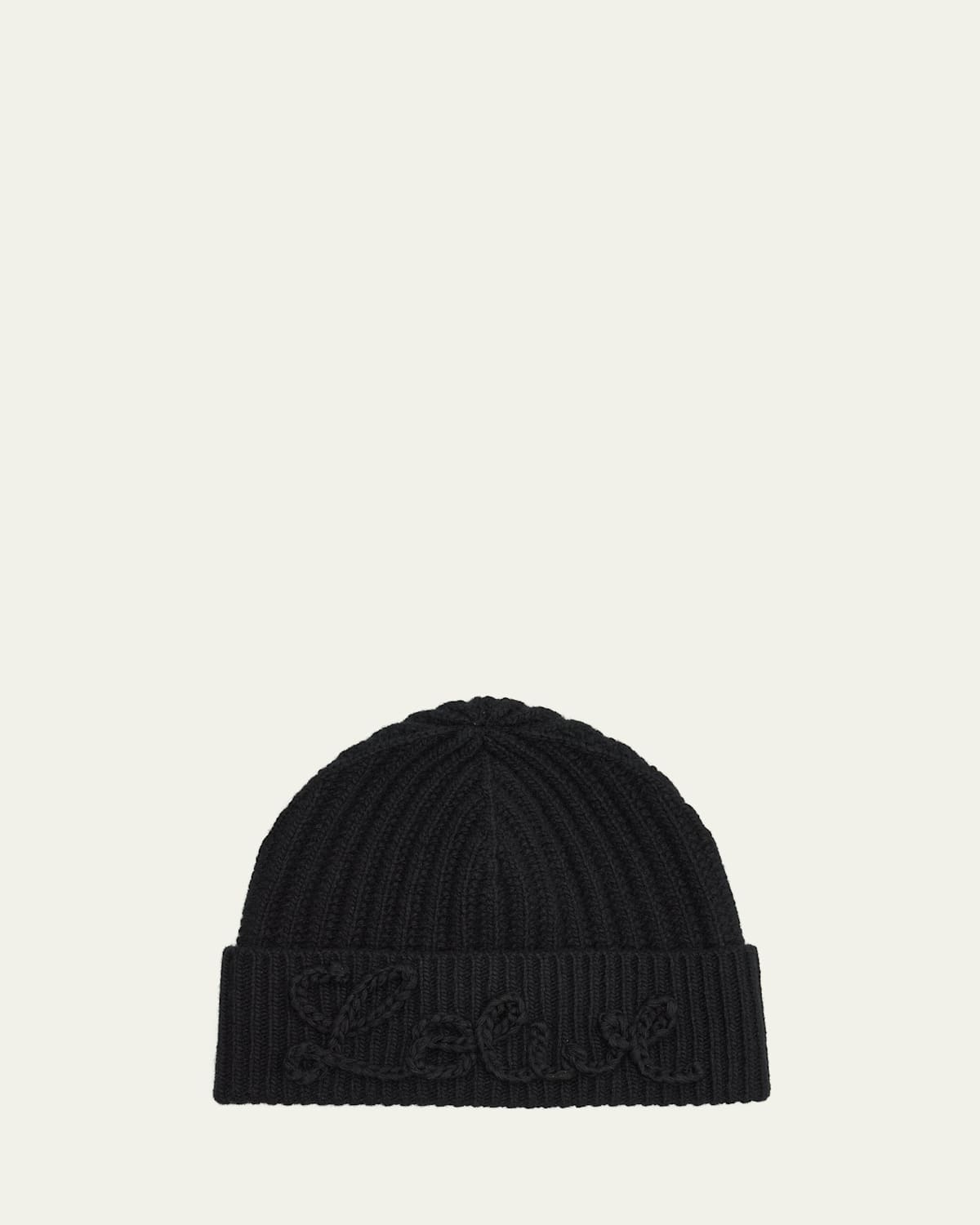 Loewe Logo-print Wool Beanie In Light Beige