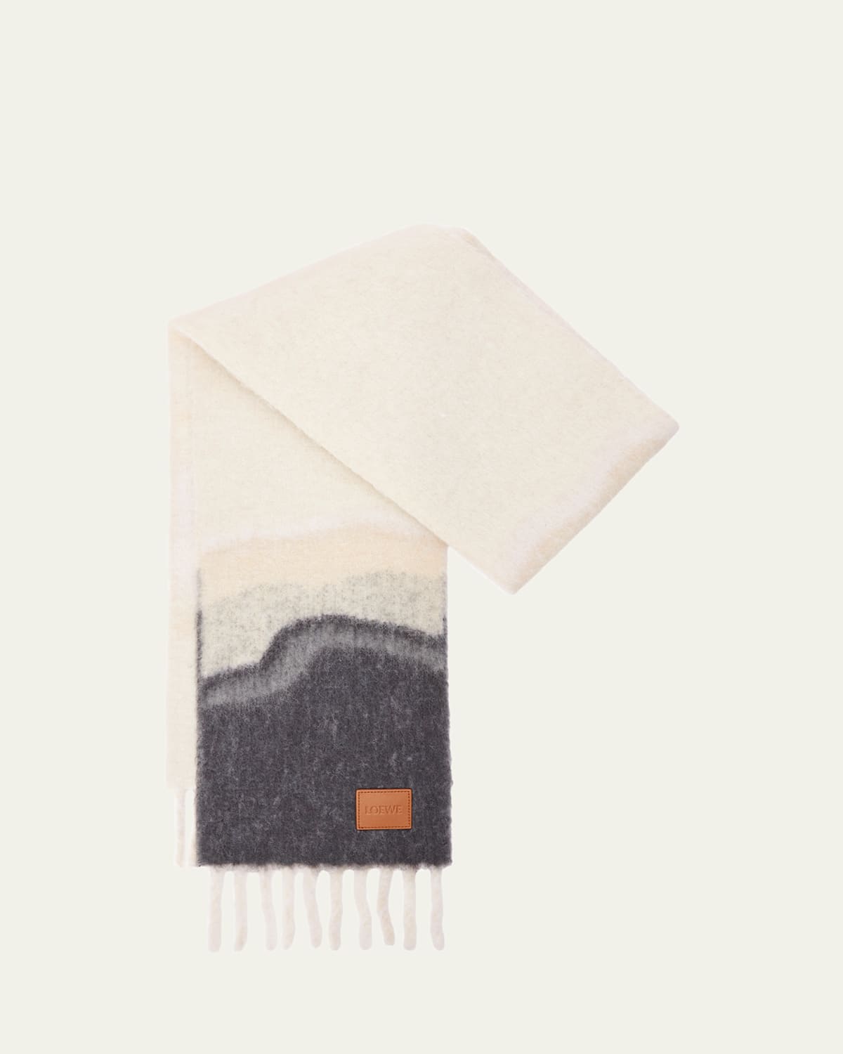 Loewe Alpaca-blend Scarf In Beige Multicolor
