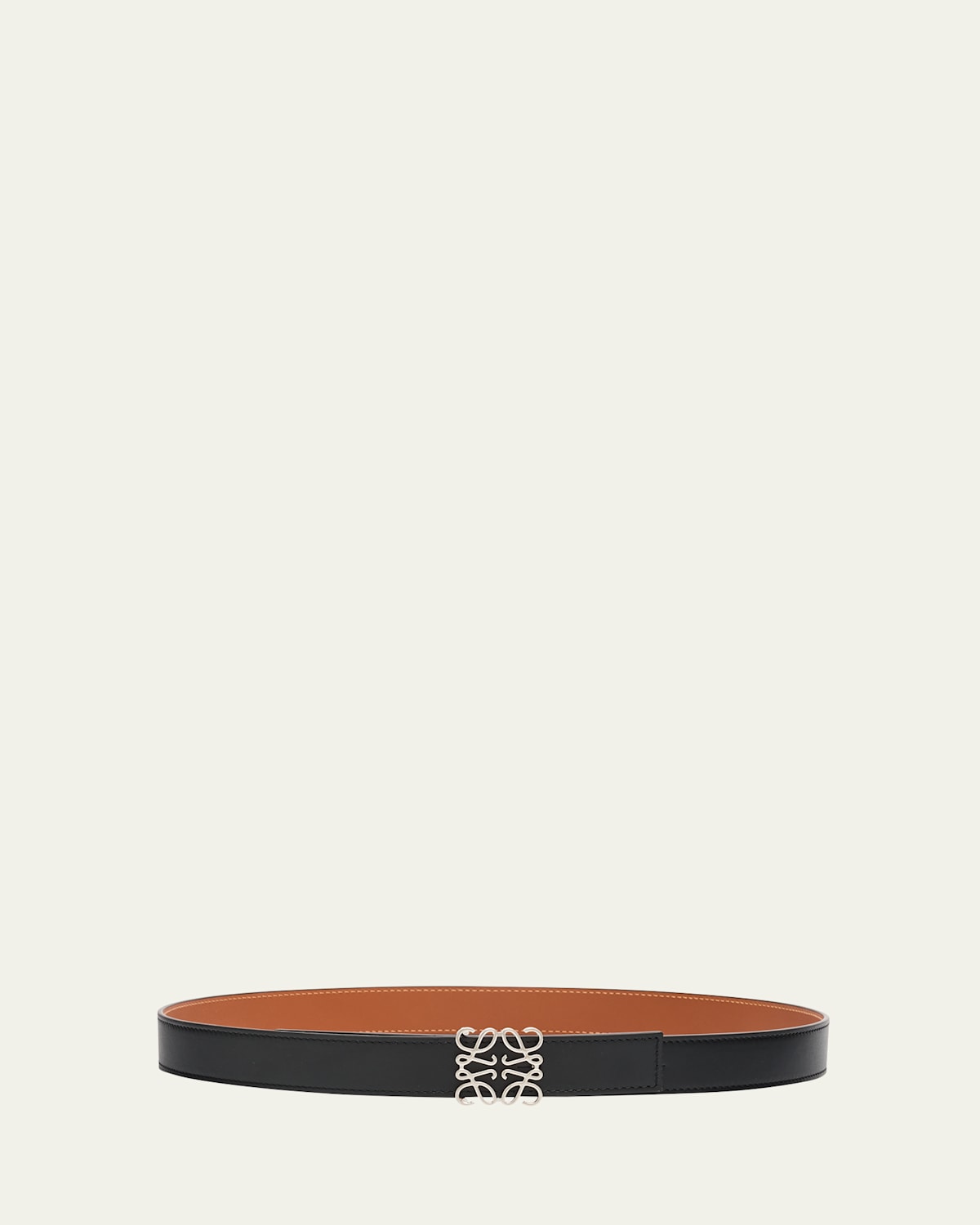 Loewe Women Anagram Leather Reversible Belt In Red