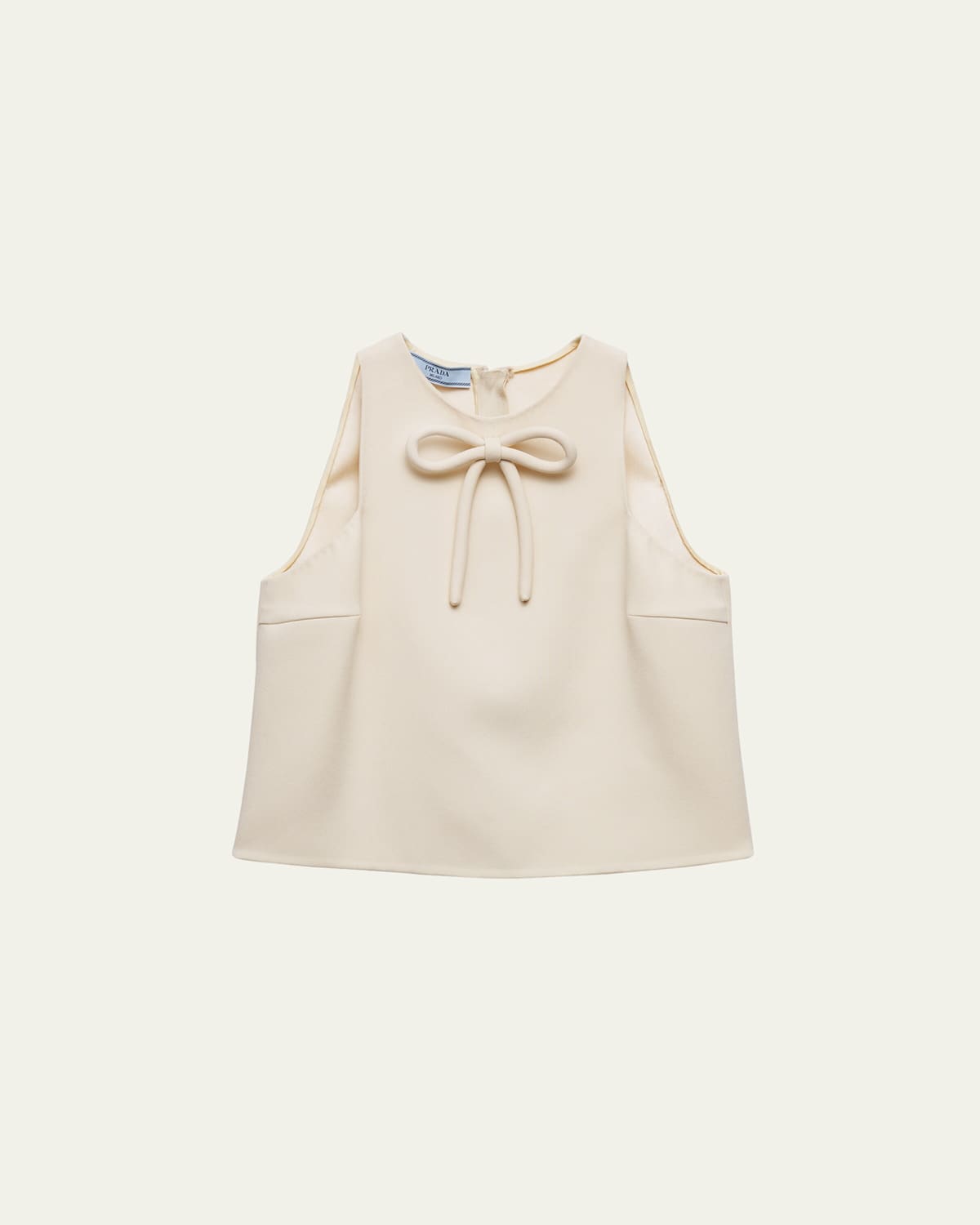 Prada Top With Bow In F0018 Naturale