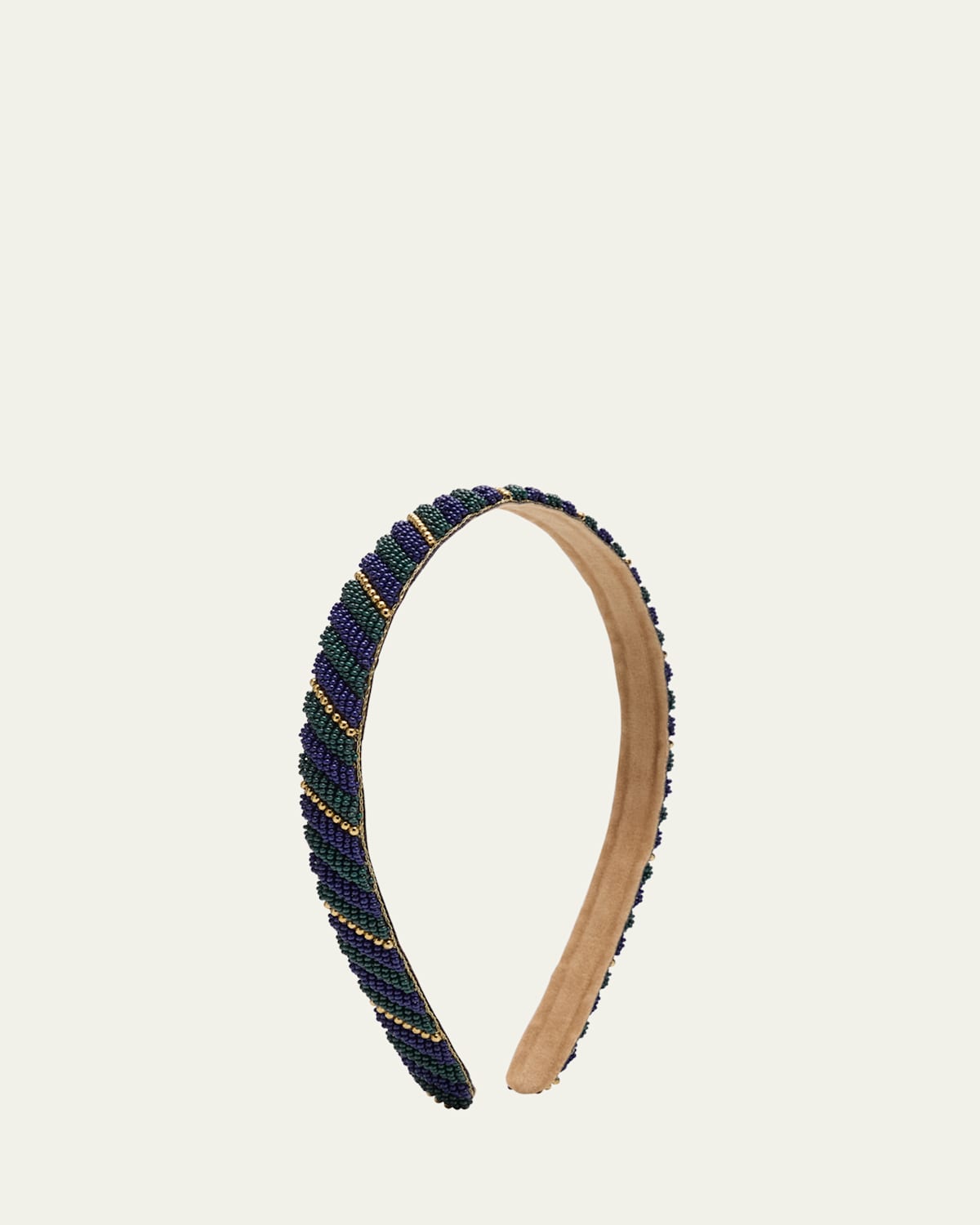 Deepa Gurnani Lyndie Beaded Headband In Emerald