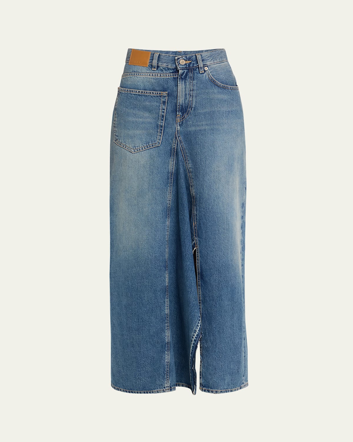 Deconstructed Denim Maxi Skirt