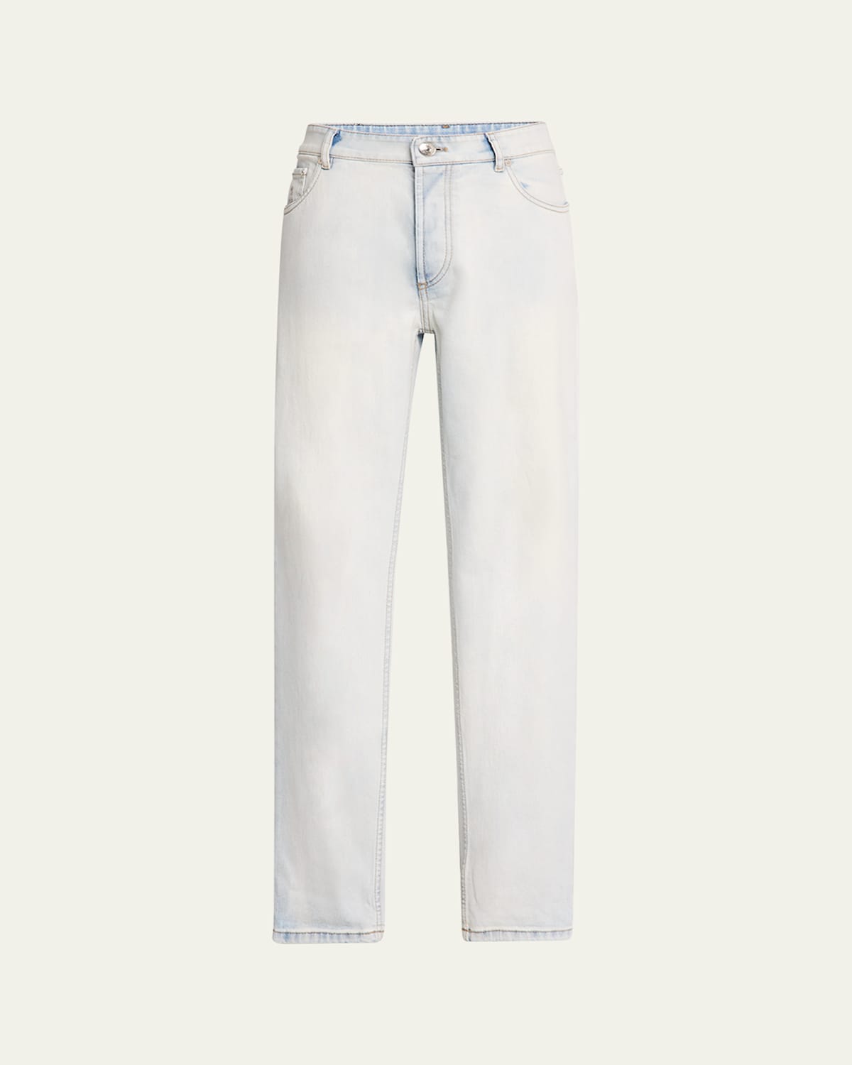 Brunello Cucinelli Men's Straight-fit Light Wash Jeans In Lightest Denim