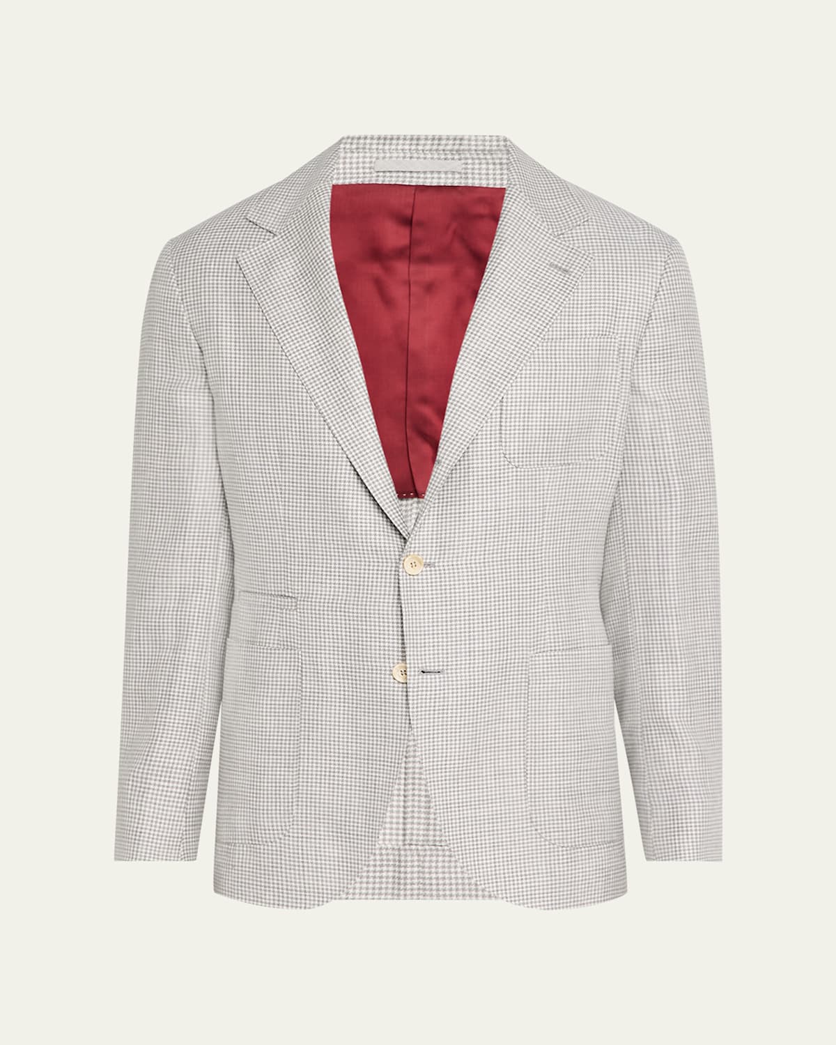 Brunello Cucinelli Men's Houndstooth Sport Coat In Pearl Grey