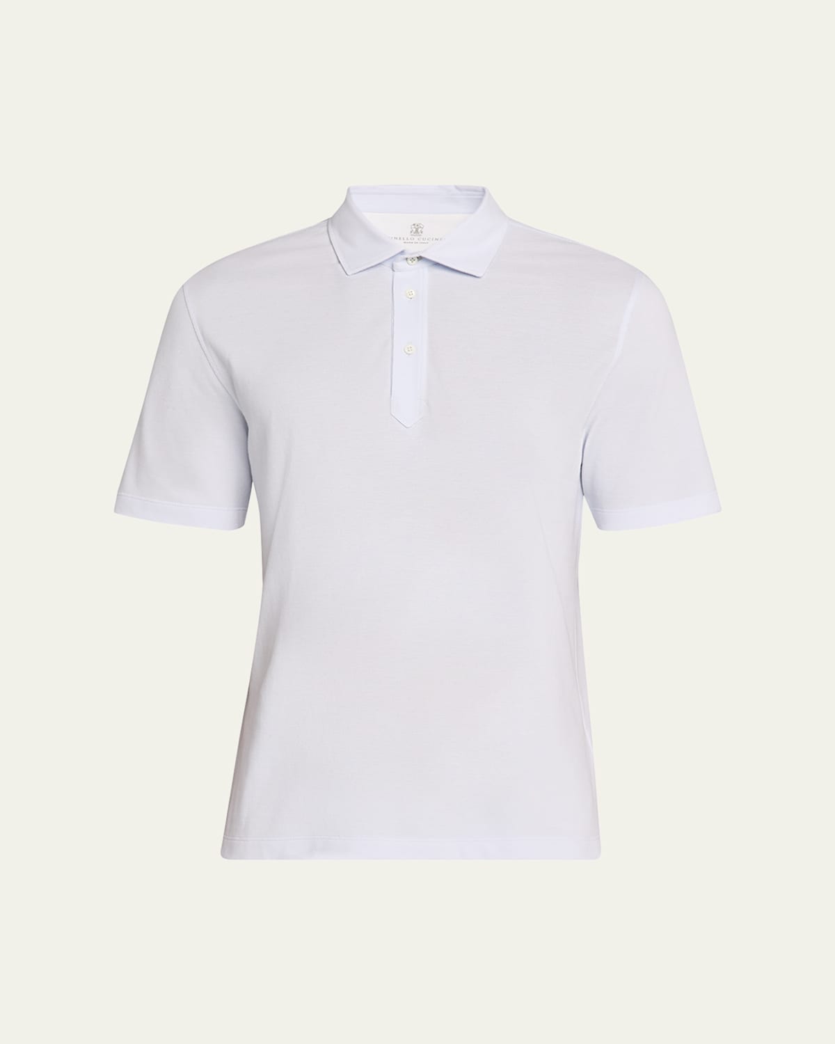 Brunello Cucinelli Men's Slim Cotton Polo Shirt In Sky Blue