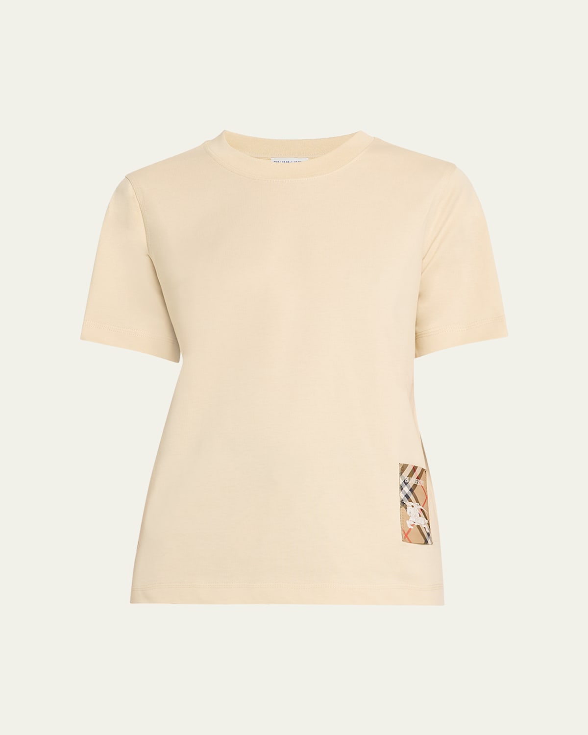 Burberry Beige T-shirt With Logo Application On The Front In Cotton Woman In Nutmeg