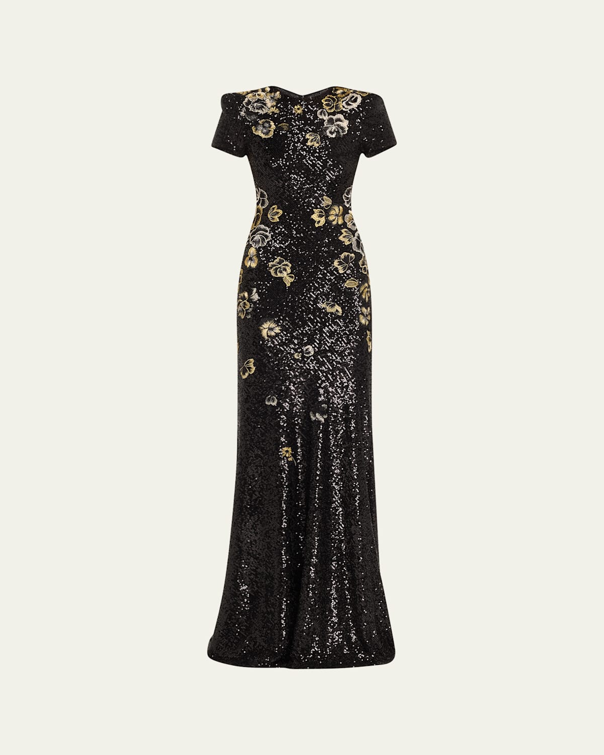 Floral Sequined Gown