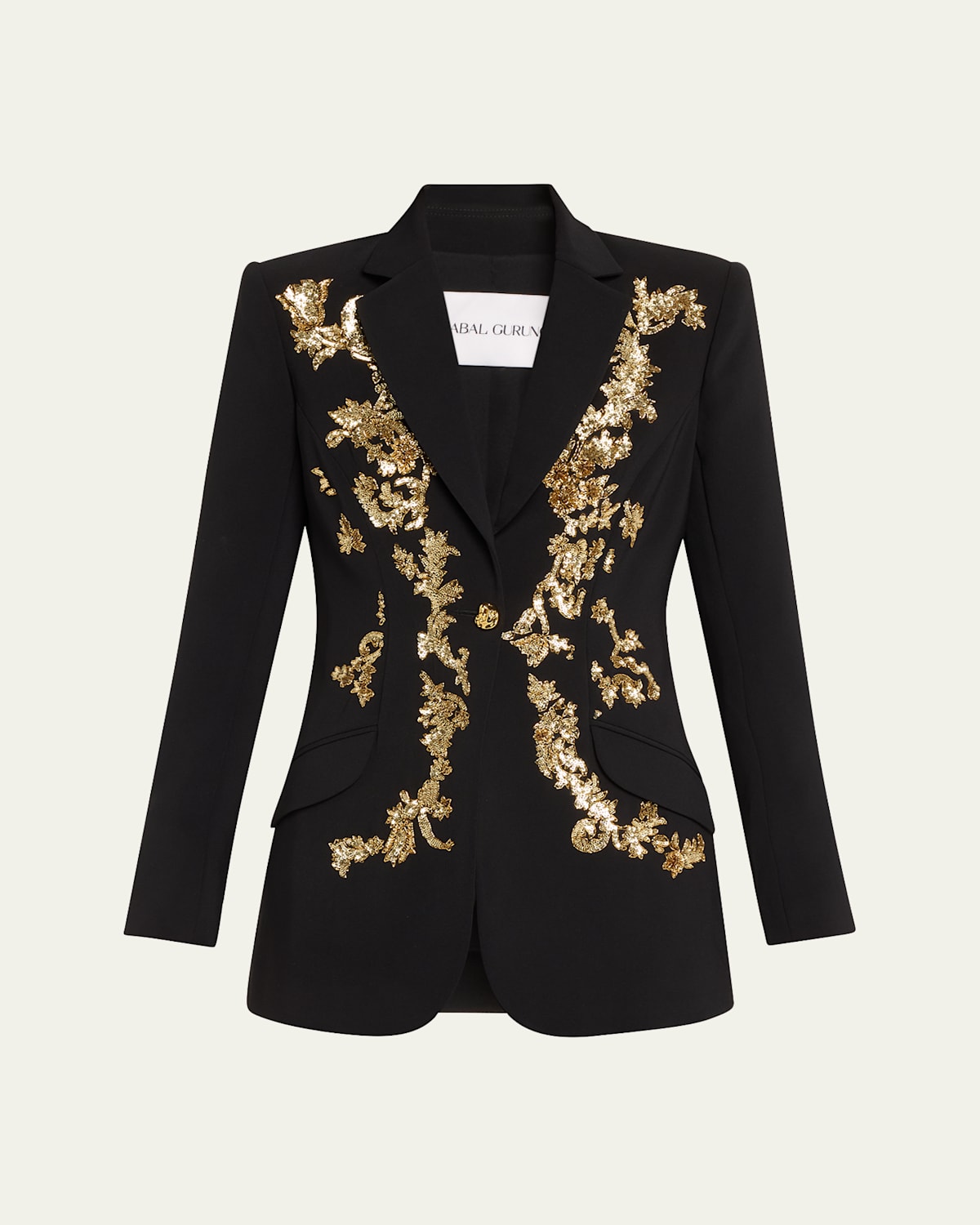 PRABAL GURUNG ONE-BUTTON EMBELLISHED BLAZER