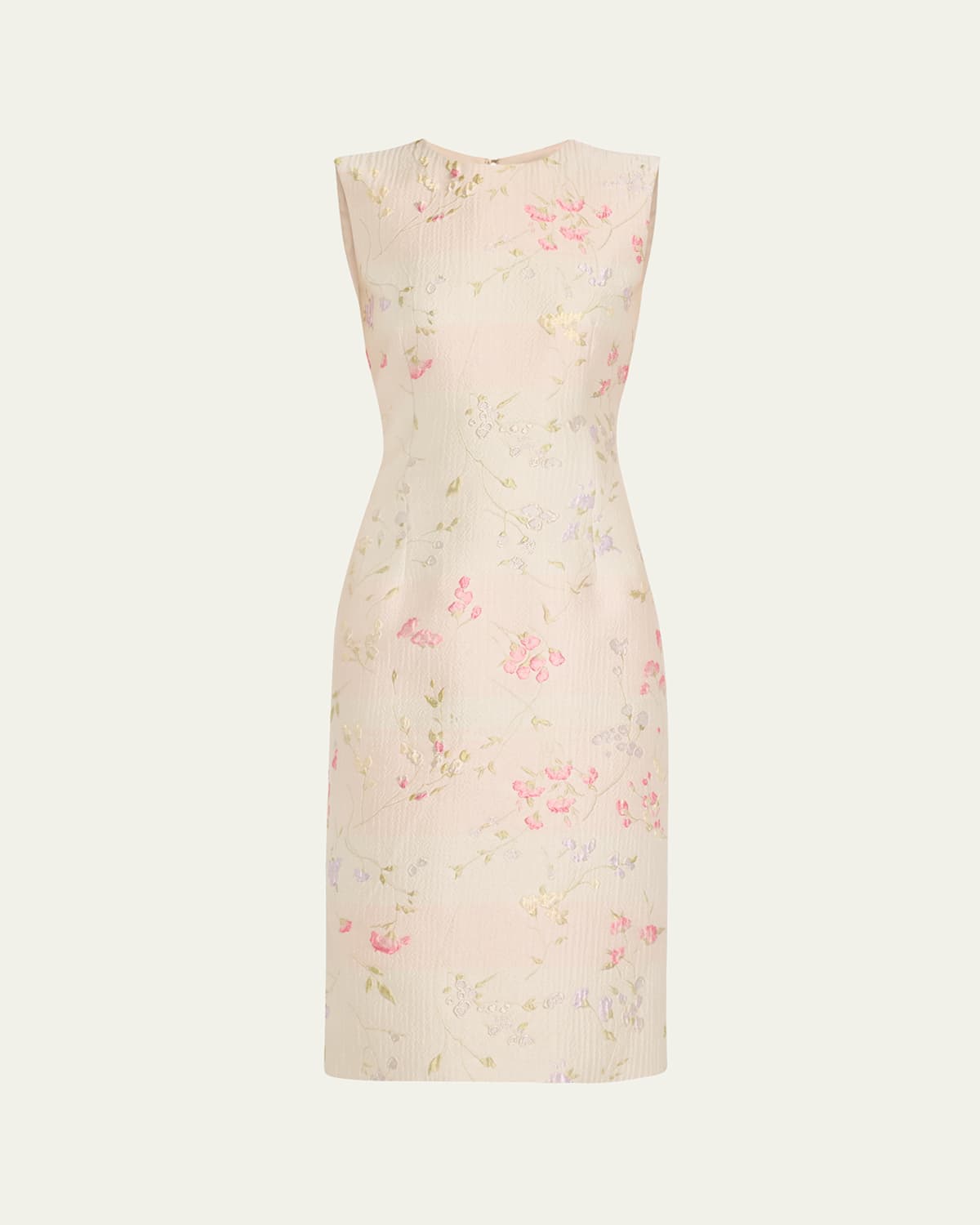 Floral Brocade Sheath Midi Dress