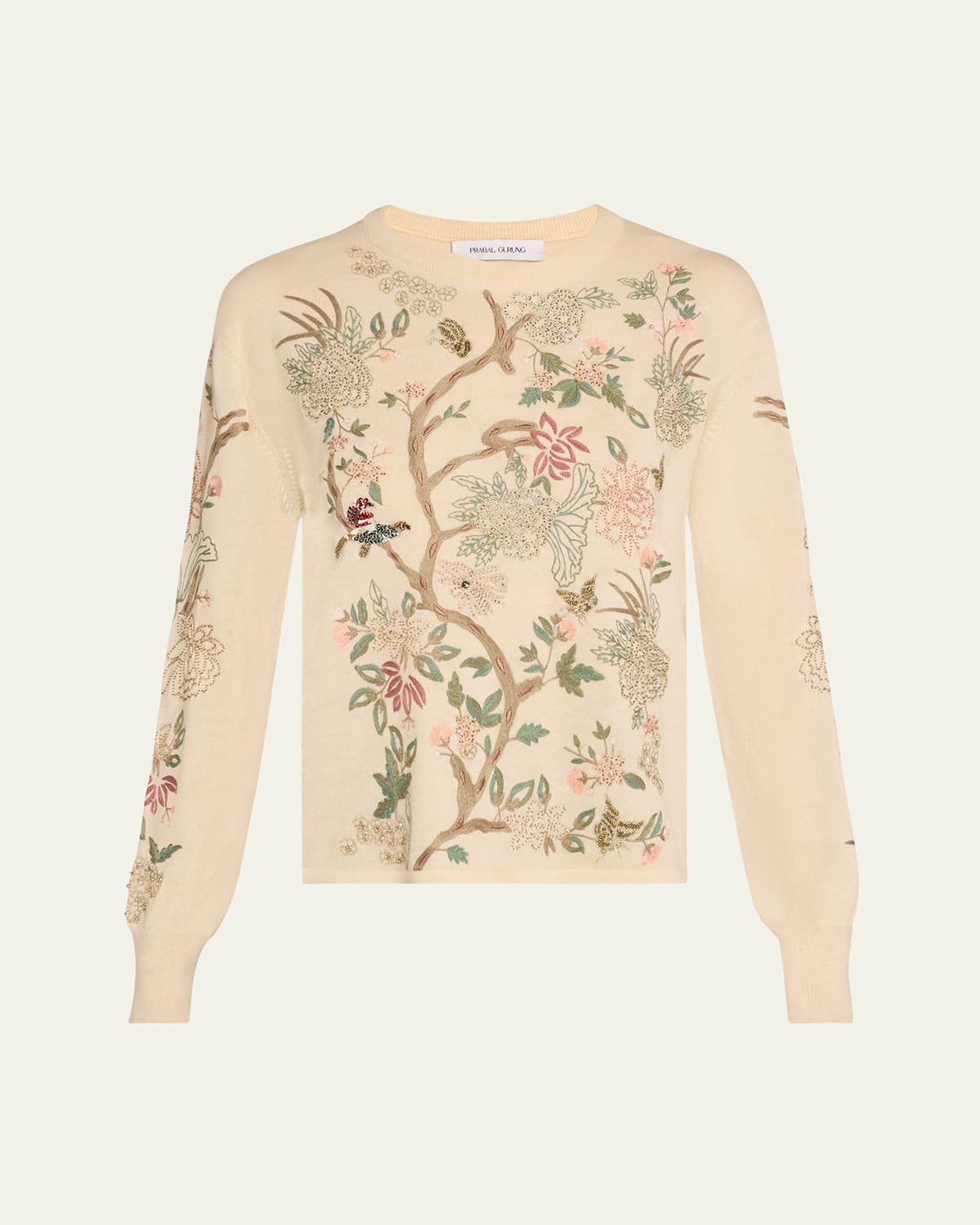 Garden Embroidered Cashmere Wool Sweater