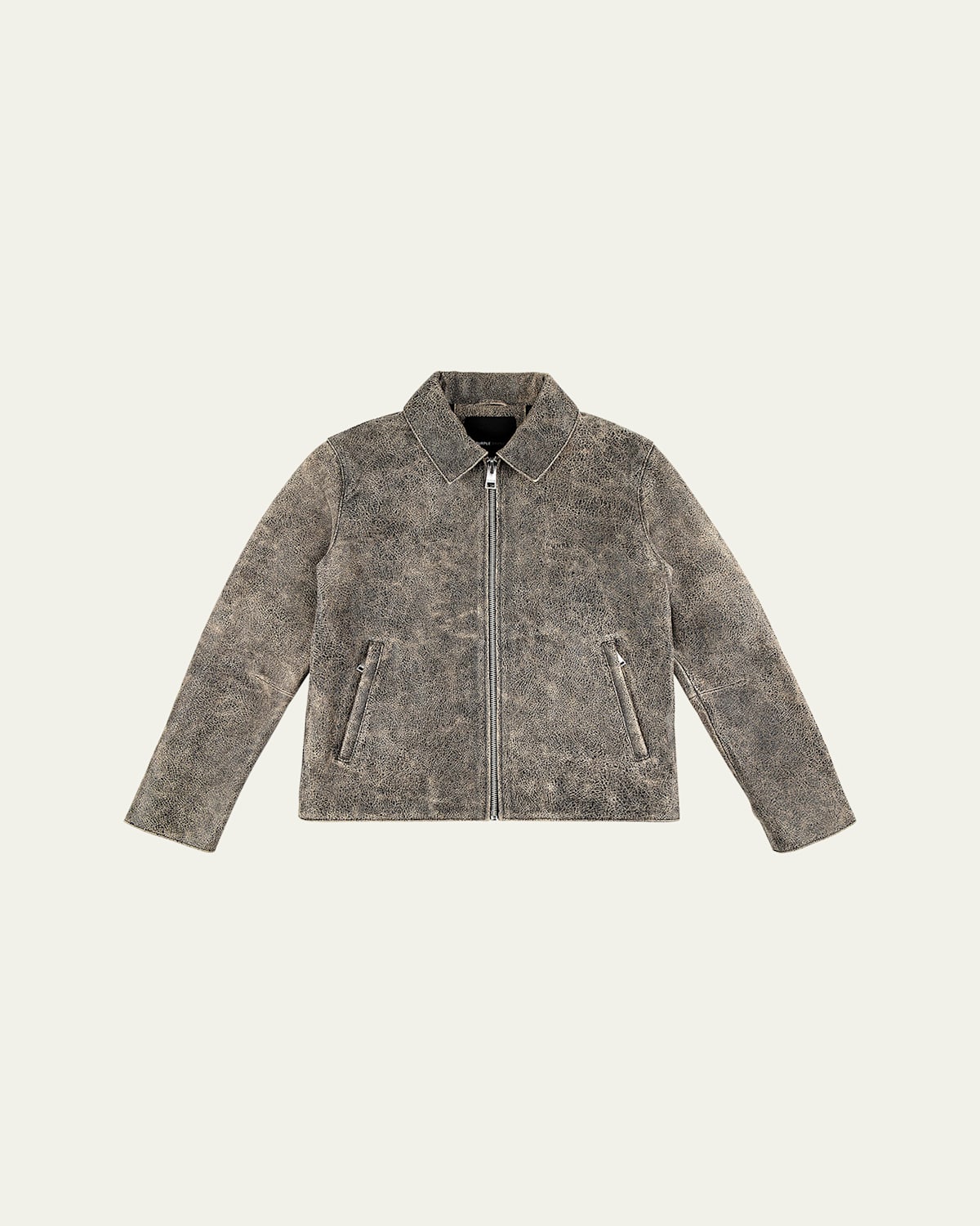 Men's Leather Zip-Front Jacket