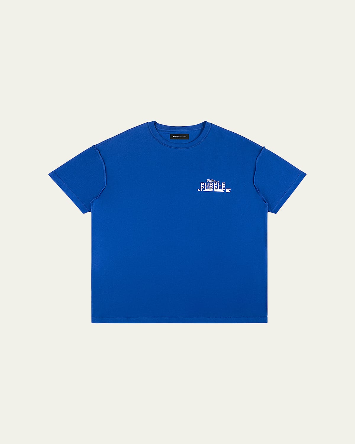 Purple Men's Repeat-logo Textured T-shirt
