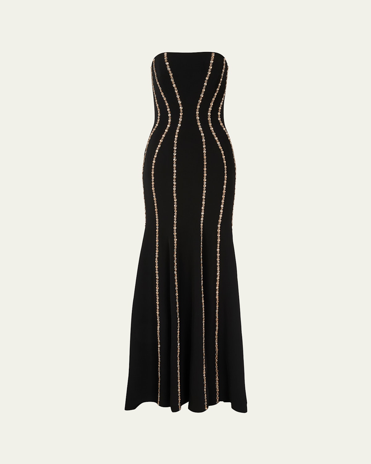 Jenny Packham Dash Crystal Strapless Crepe Mermaid Gown In Liqusilvgold