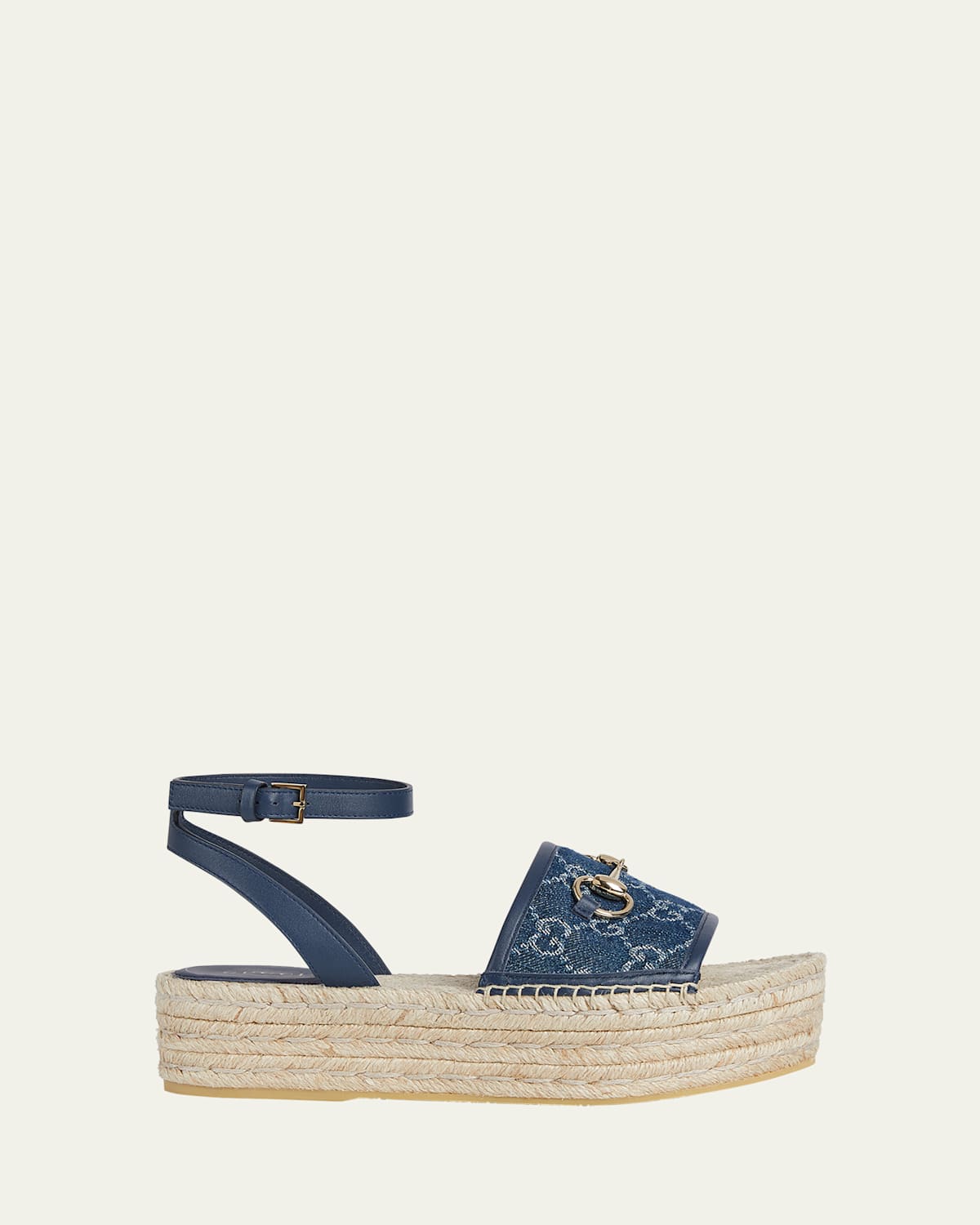 Gucci Paloma GG Denim Platform Espadrille Sandals