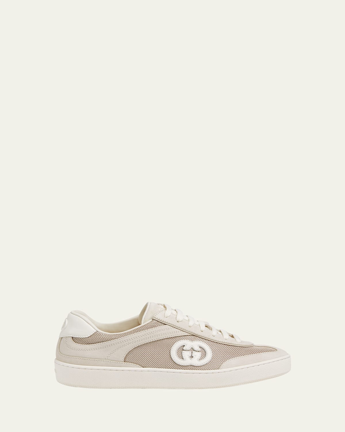 Gucci G74 Tonal Mixed-media Sneakers In Sand