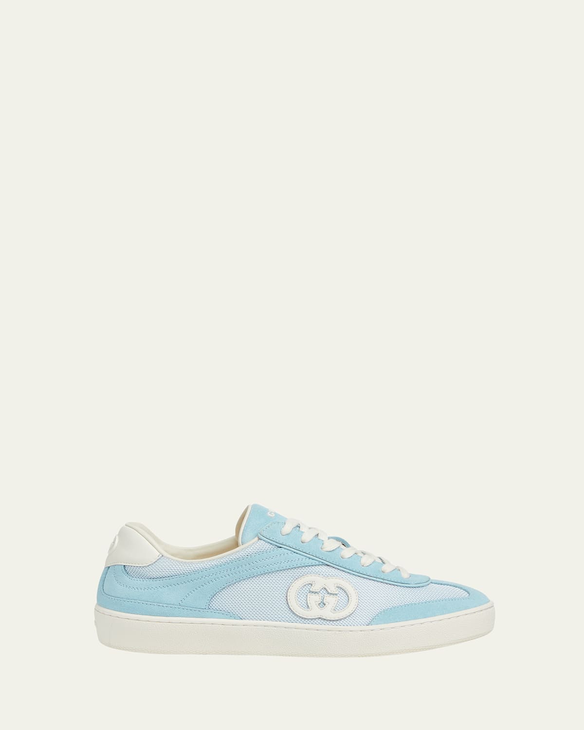 Gucci Interlocking G Suede Low-top Sneakers In Sky Blue