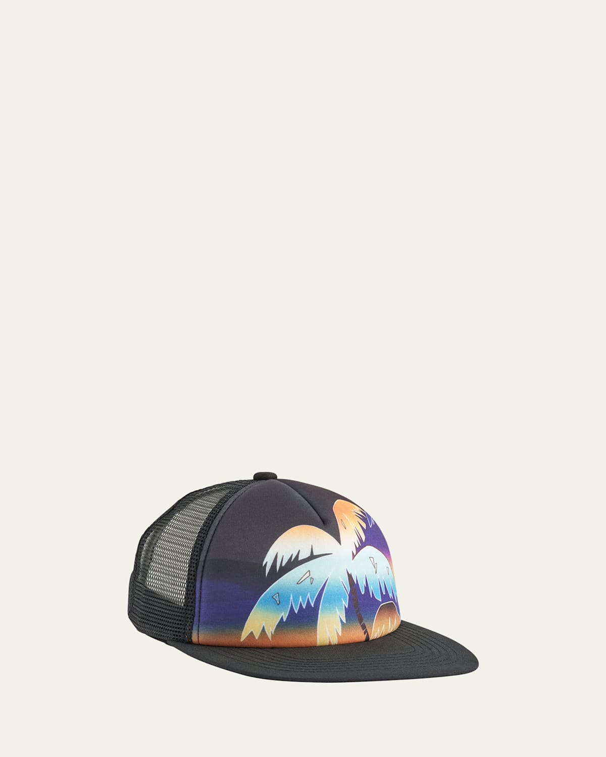 Molo Boy's Big Shadow Trucker Hat In Faded Palmtrees
