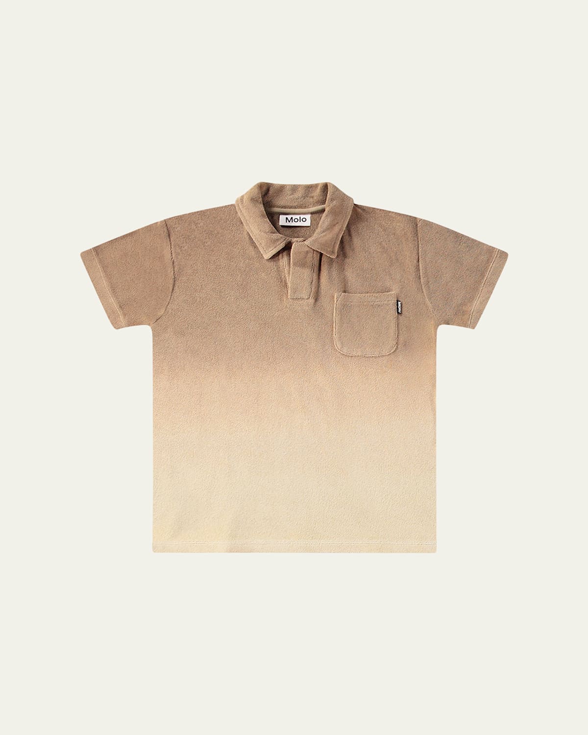 Molo Boy's Randel Organic Cotton Short-sleeve Polo Shirt In Sandalwood