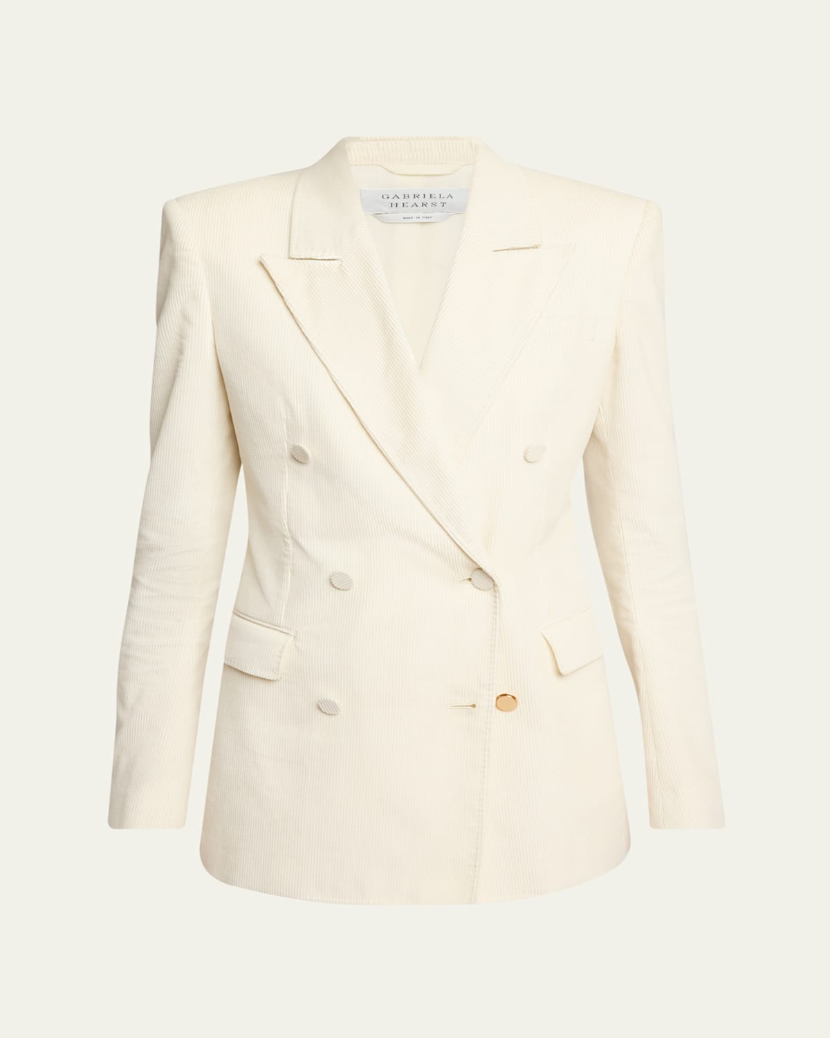 Gabriela Hearst Gavin Double-breasted Corduroy Blazer In Ivory