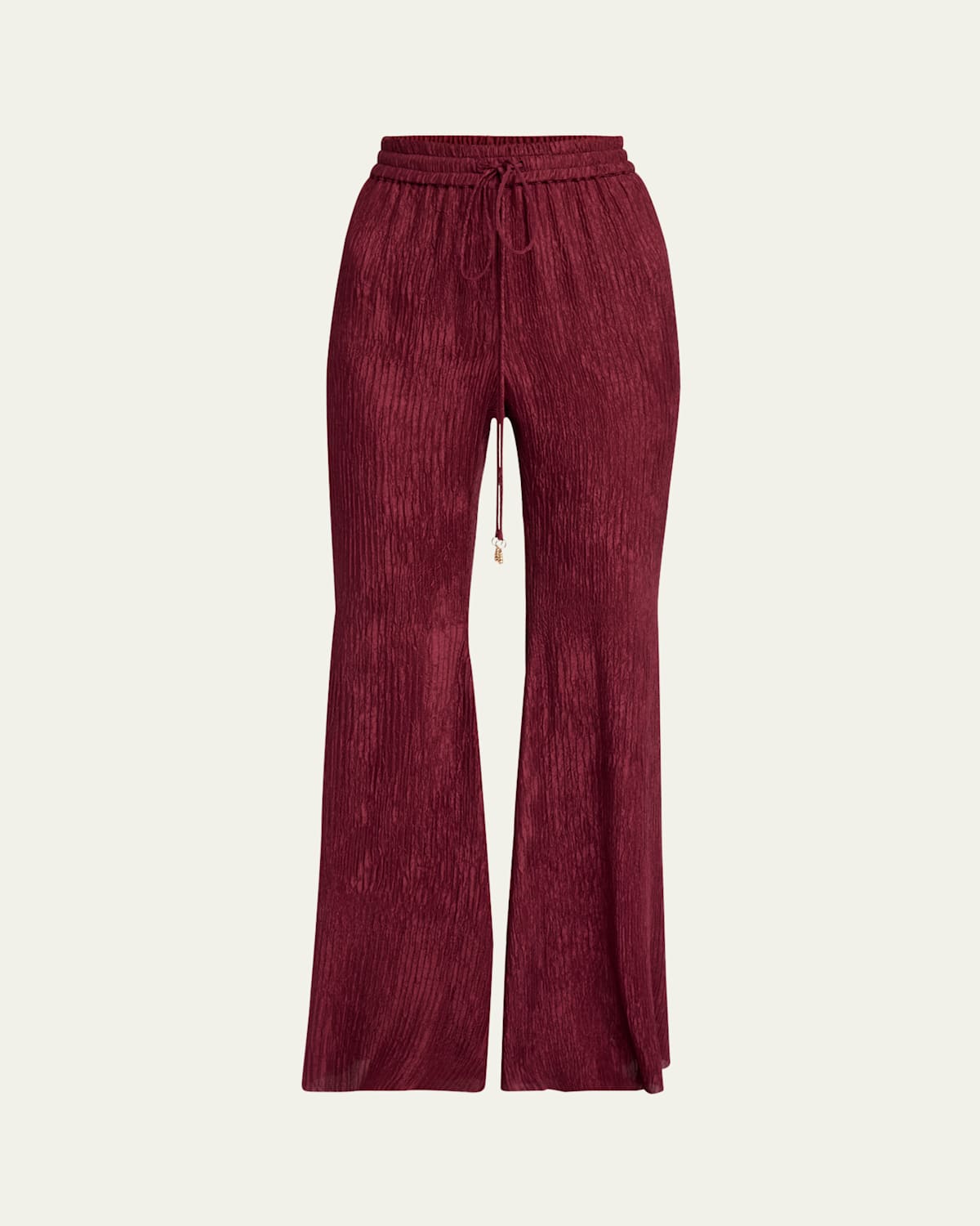 GABRIELA HEARST CLAUDE CRINKLE DRAWSTRING FLARED PANTS 