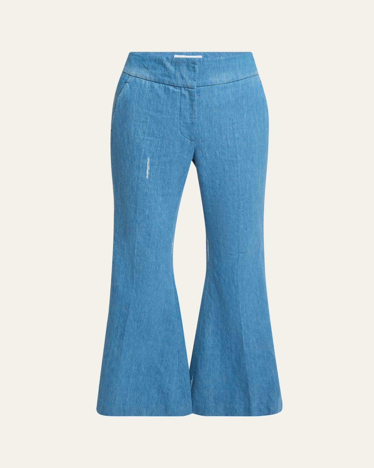 Gabriela Hearst Marsh Denim Flared Pants In Light Blue Denim