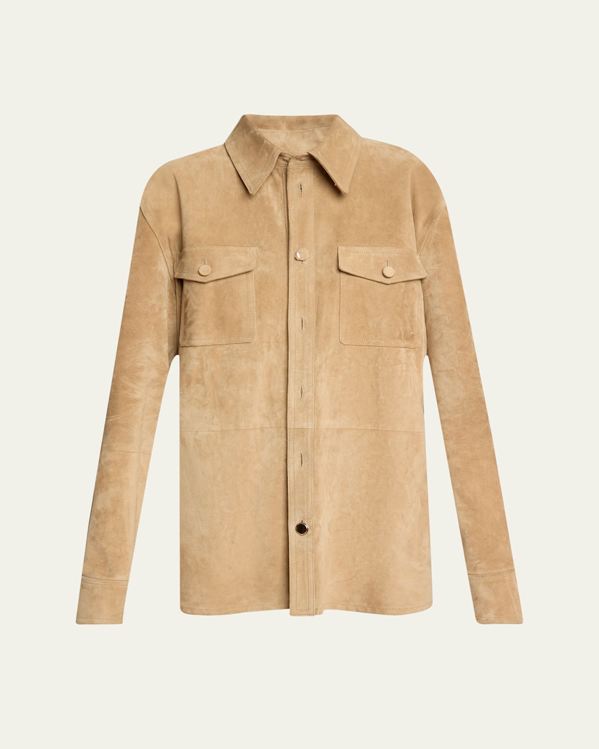Gabriela Hearst Irene Suede Overshirt In Neutral