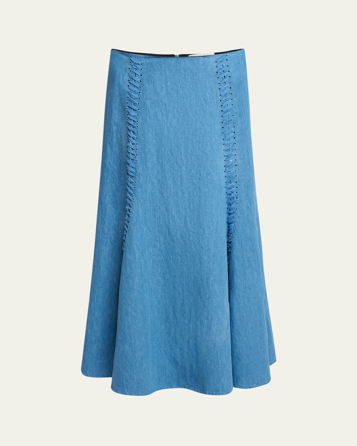 Dion Lace-Up Denim Maxi Skirt
