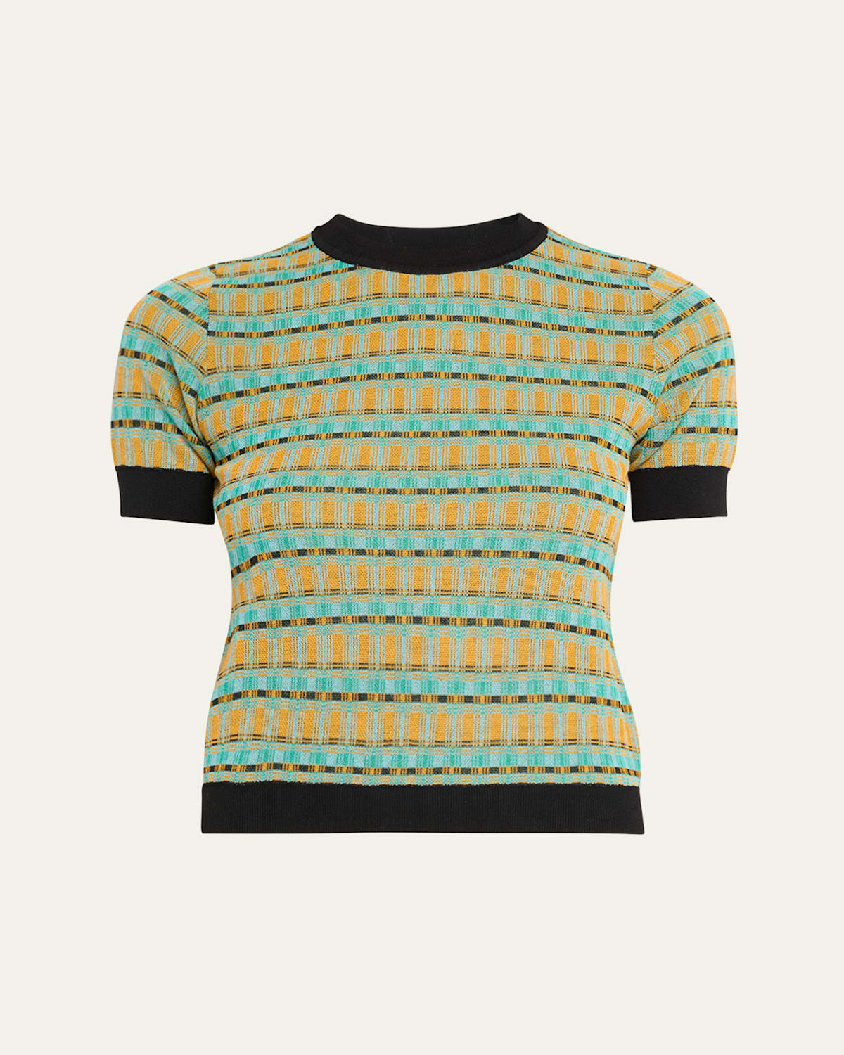 ZANKOV LEO ABSTRACT SHORT SLEEVE SWEATER 