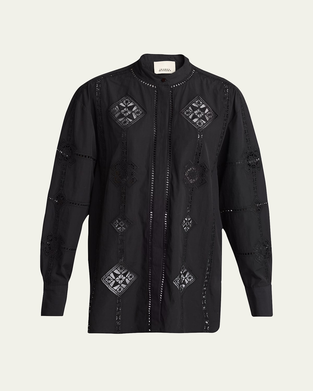 Isabel Marant Soeline Embroidered Button-down Shirt In Black