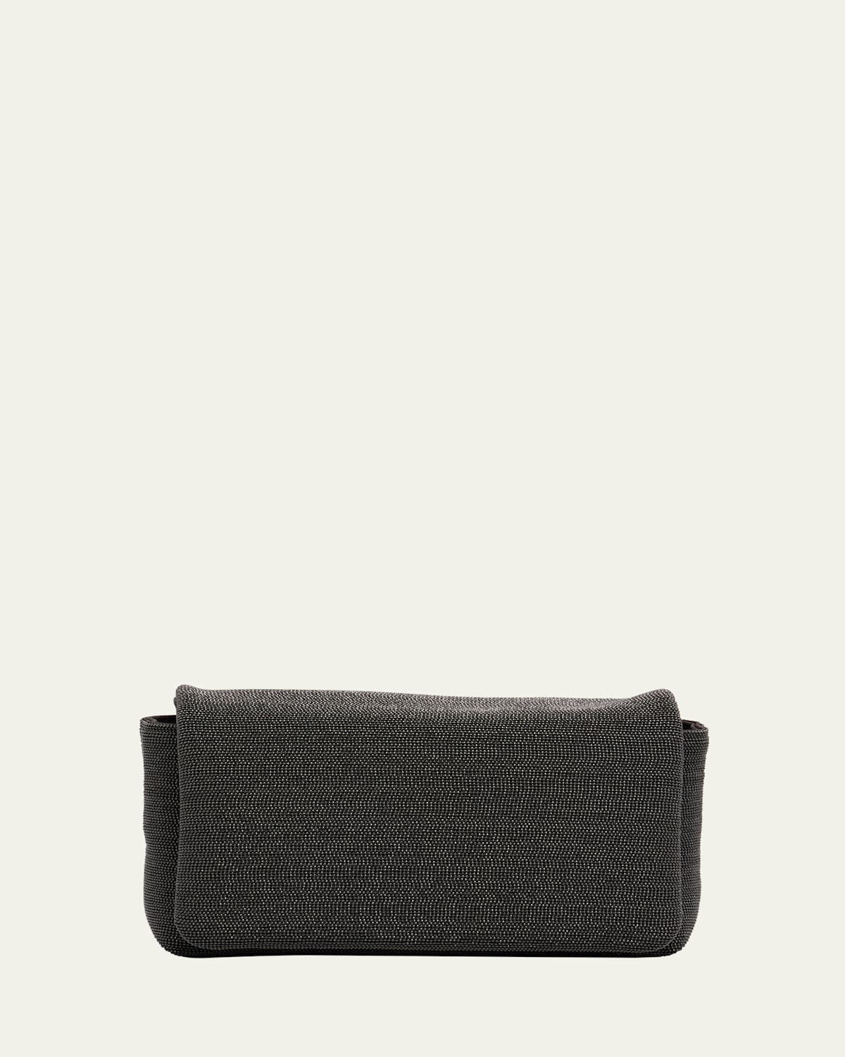 BRUNELLO CUCINELLI MONILI CONVERTIBLE FLAP LEATHER CLUTCH BAG 