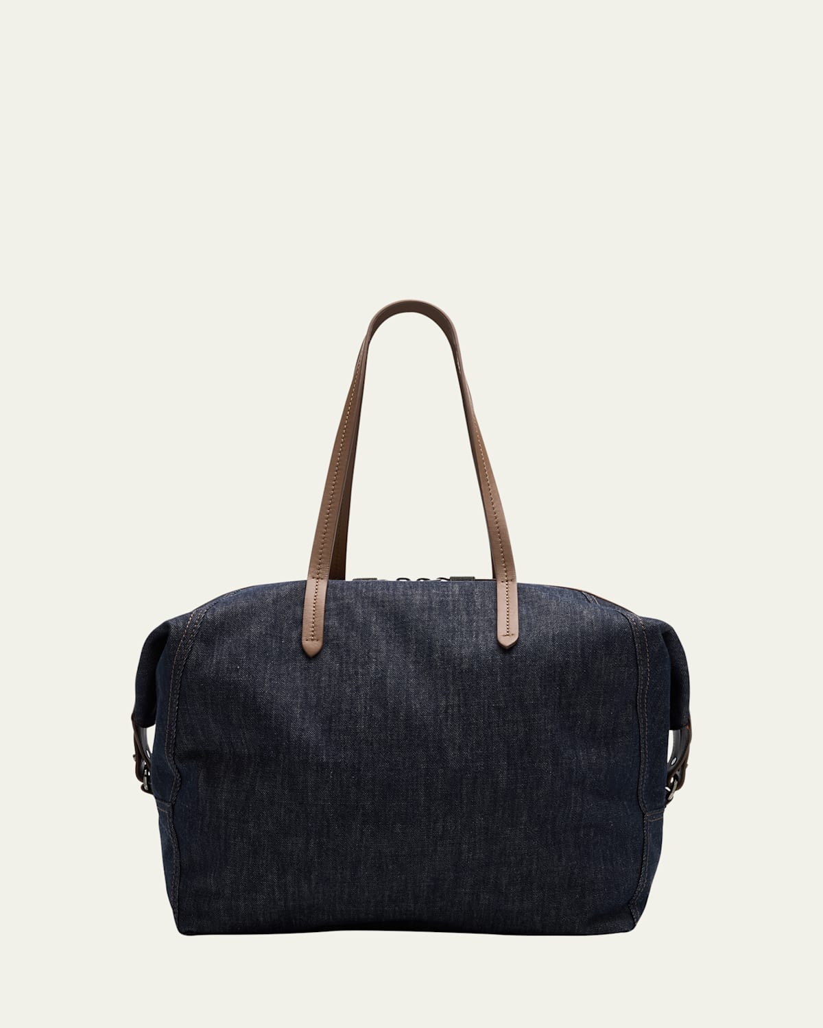 Brunello Cucinelli Duo Denim Traveler Shoulder Bag In Denim