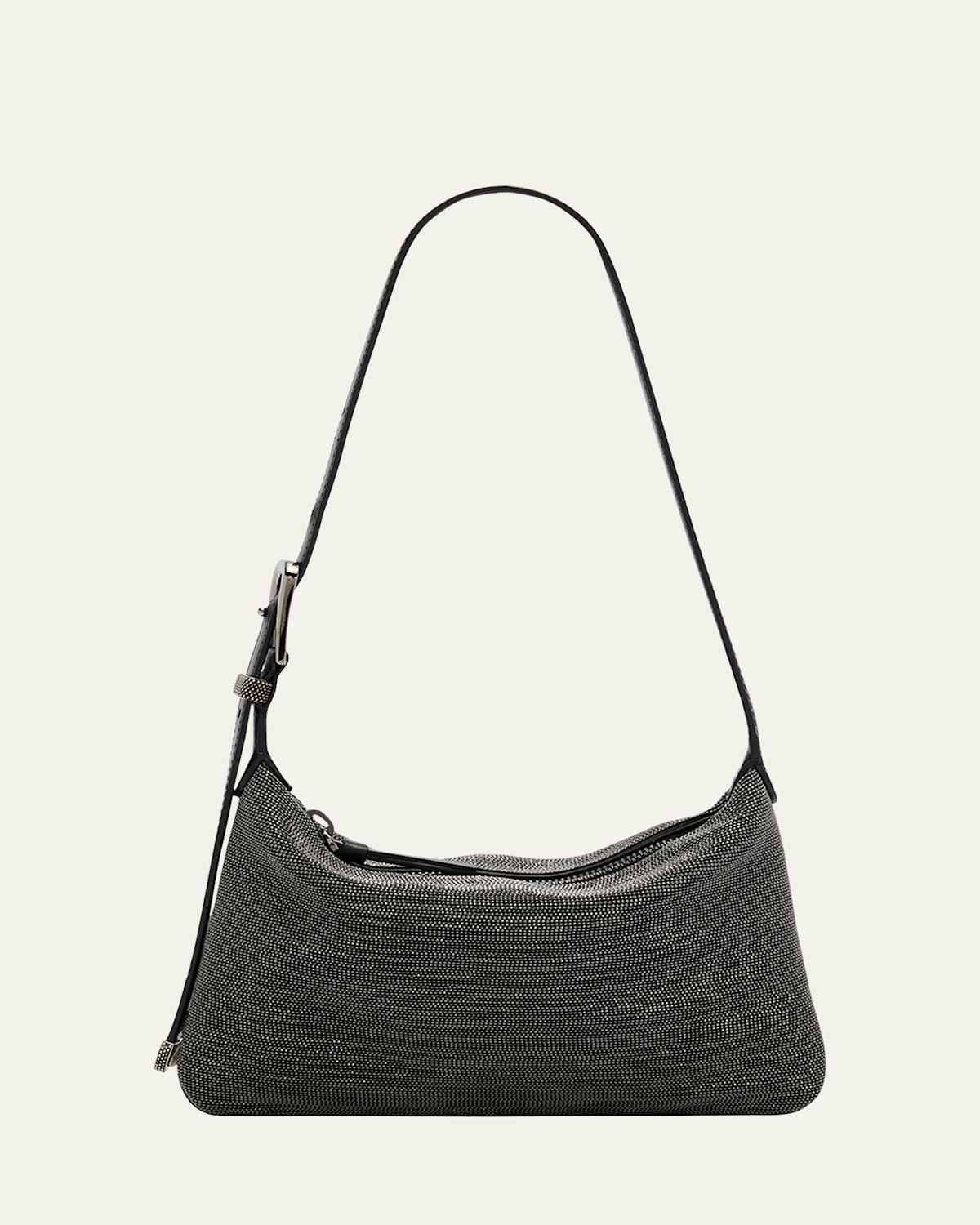 BRUNELLO CUCINELLI ALLOVER MONILI LEATHER SHOULDER BAG 
