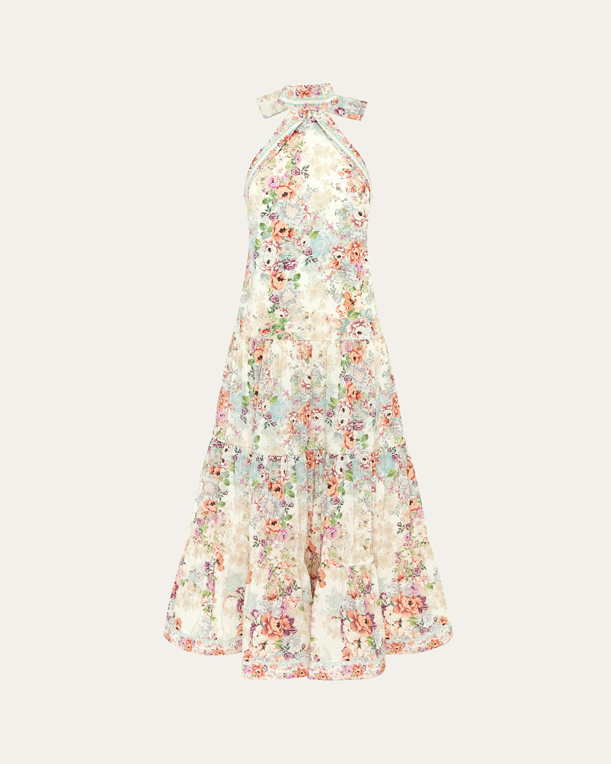Evelyn Backless Halter Maxi Dress