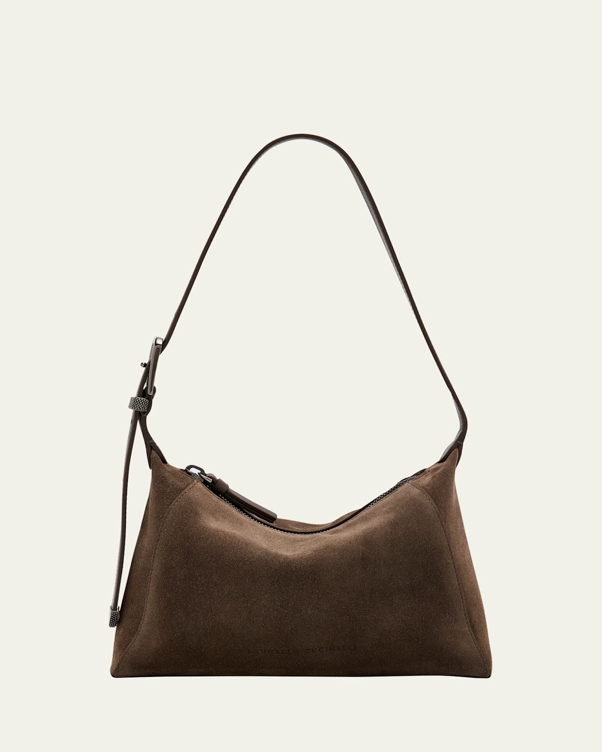 BRUNELLO CUCINELLI MONILI ZIP LEATHER SHOULDER BAG 