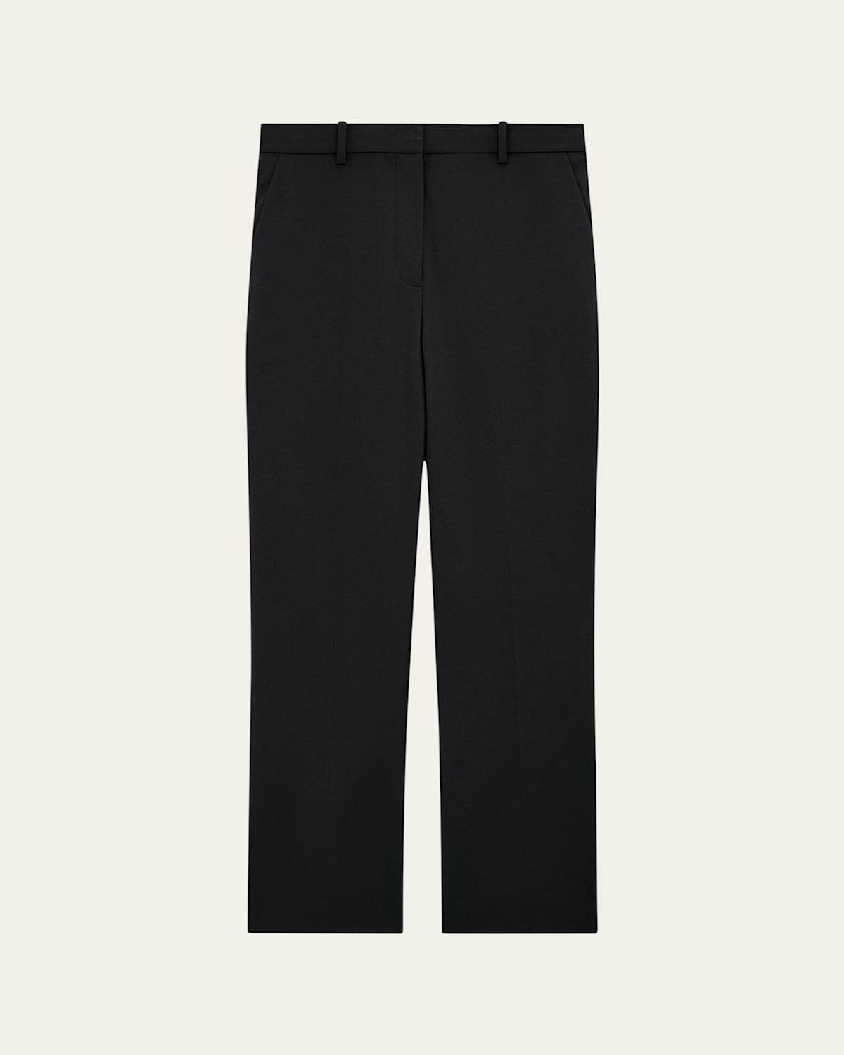 Theory High-waist Straight-leg Pant In Good Wool In Black
