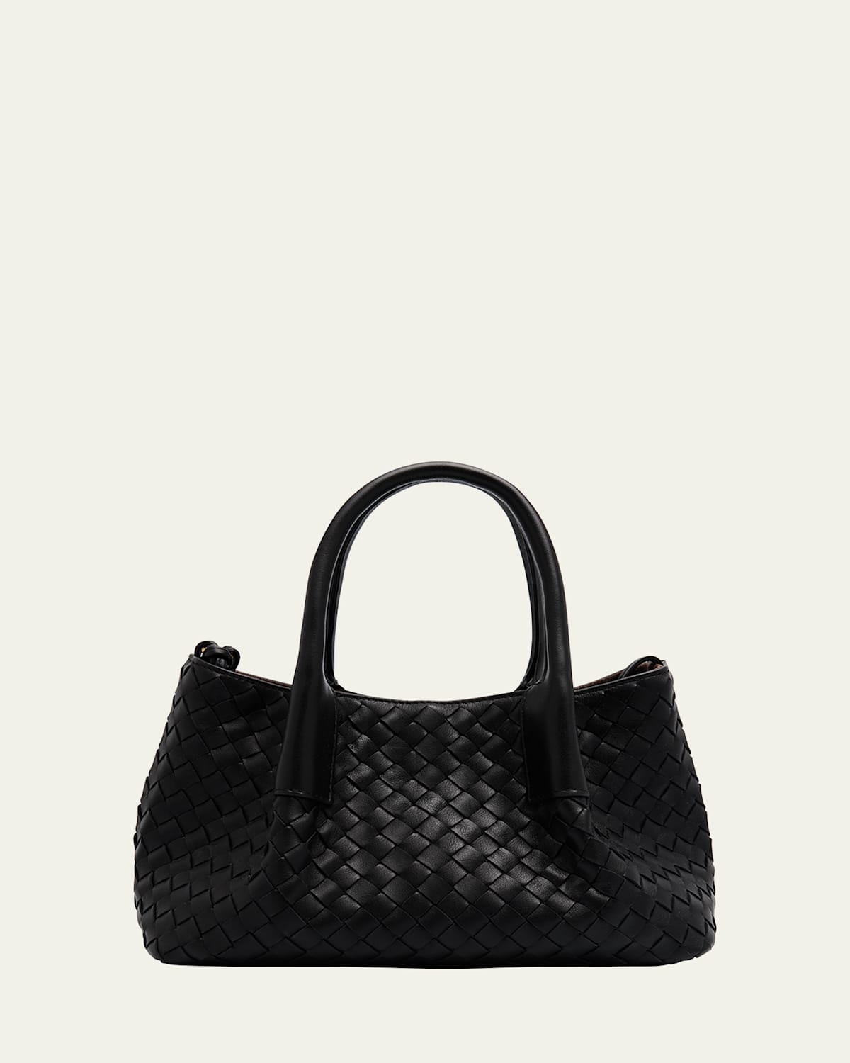 Bottega Veneta Mini Leather Tote Bag In Travertine
