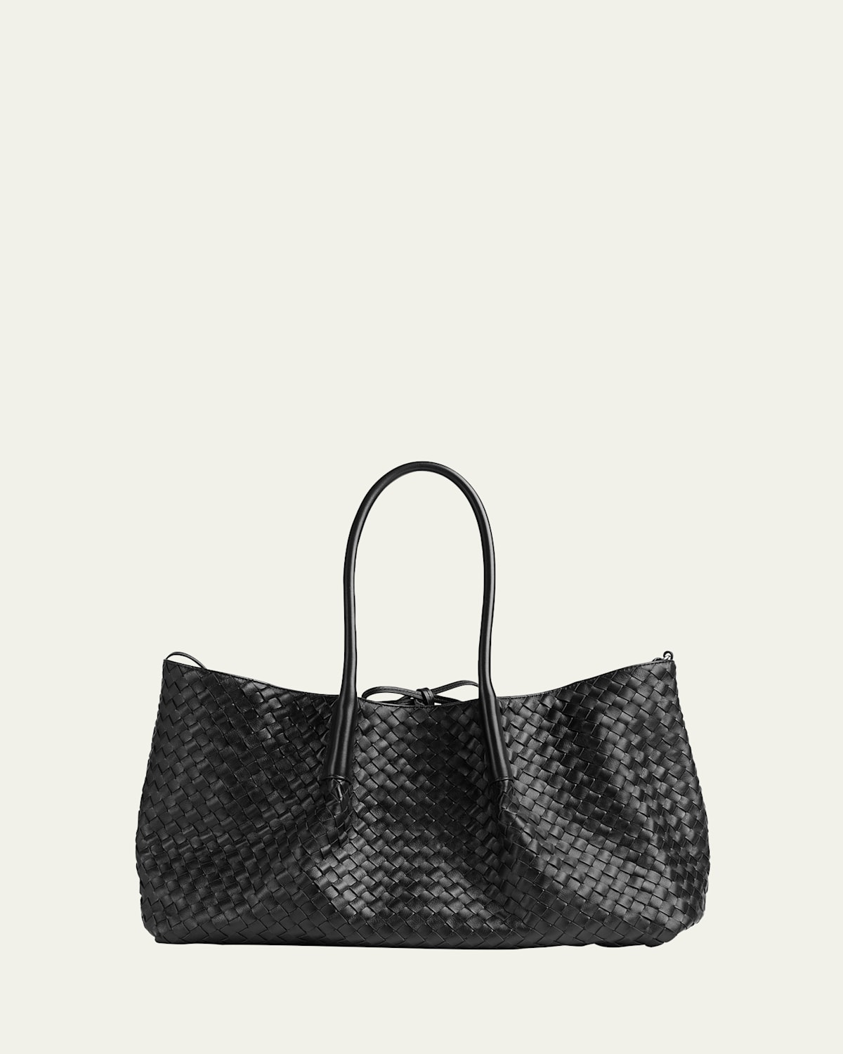 Bottega Veneta Pinacoteca Reversible Intrecciato Leather Tote In Black Fondant