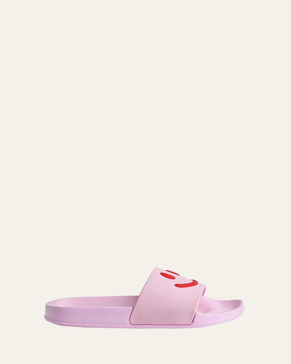 Molo Pink Slippers For Girl With Smiley In Pink Glace
