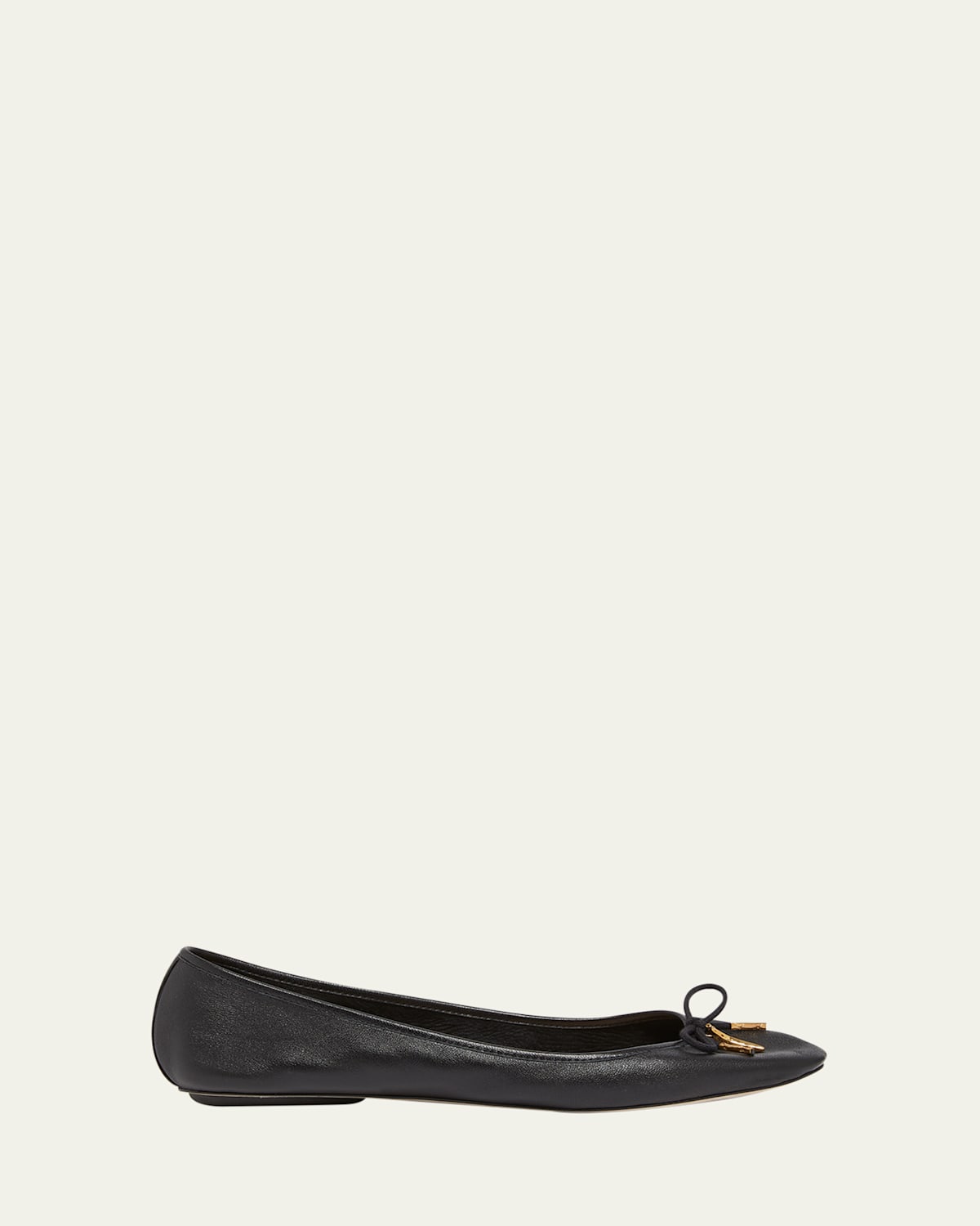 Shop Chloé Iris Leather Ballerina Flats In Black