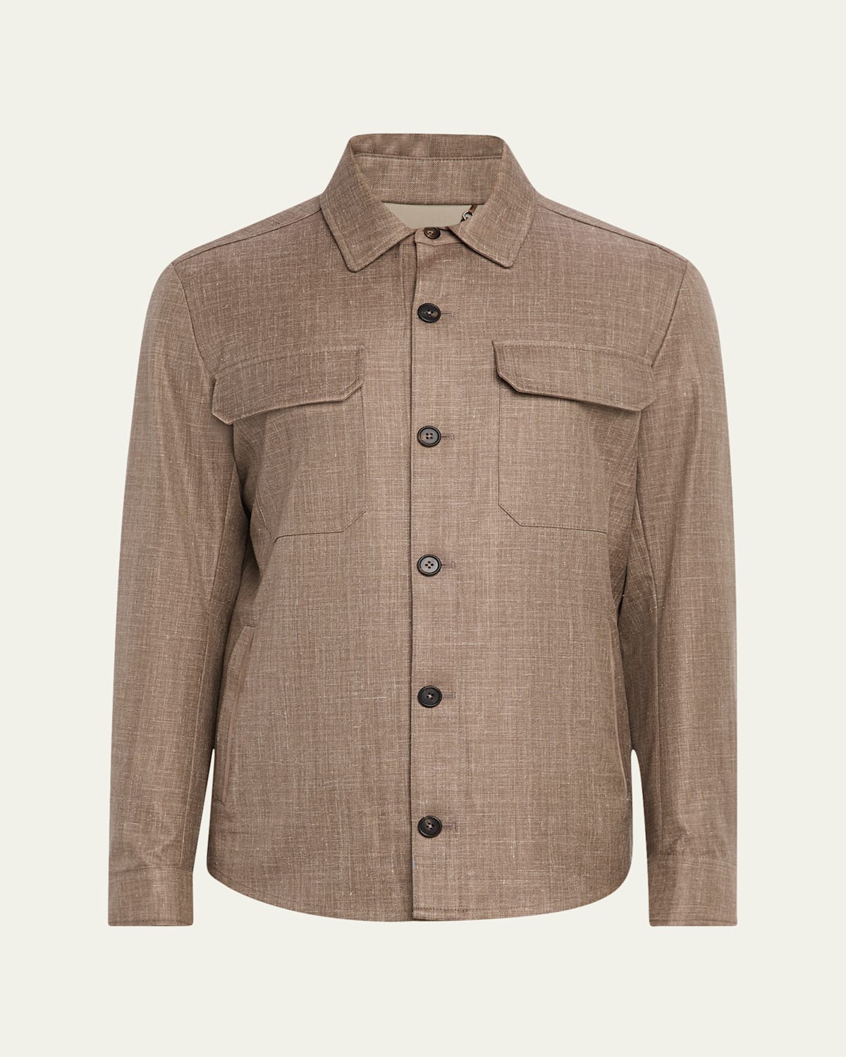 Men's Virgin Wool Knit Shirt Jacket